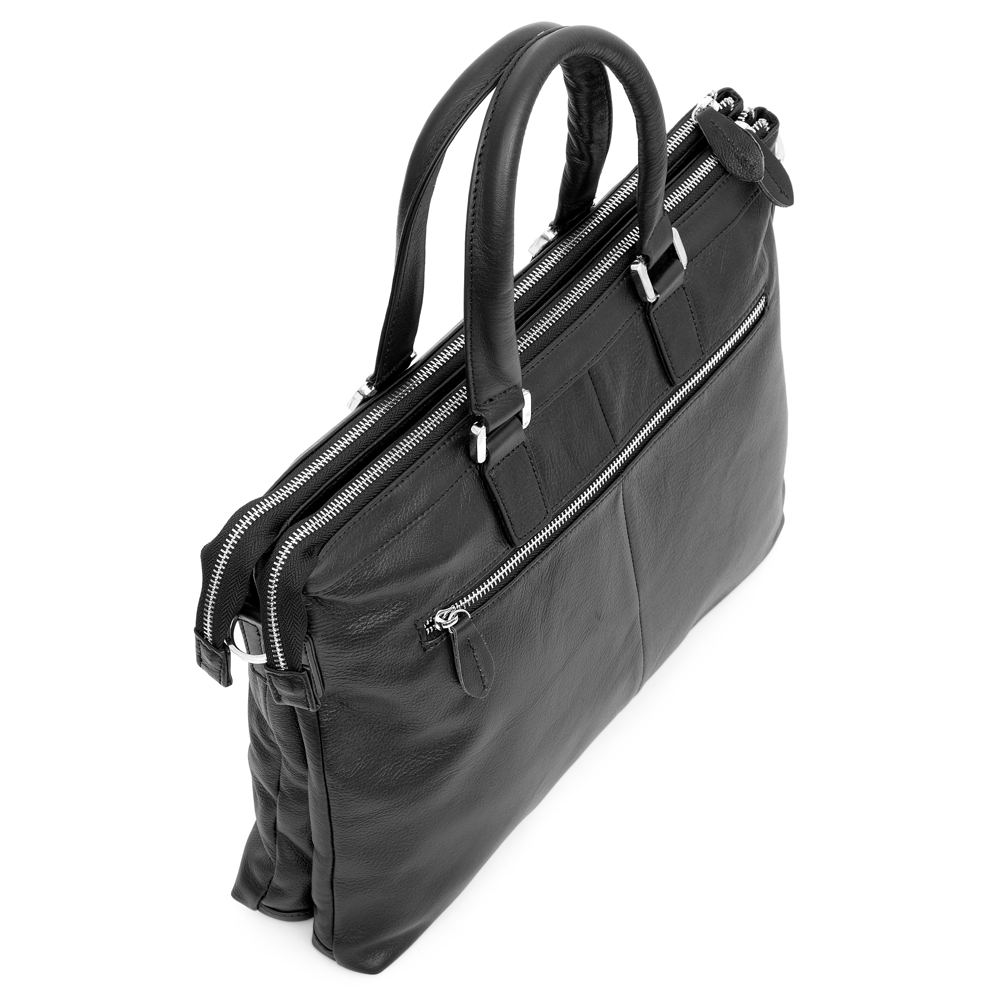 Grab & Go Svart Delton Läderväska - 6