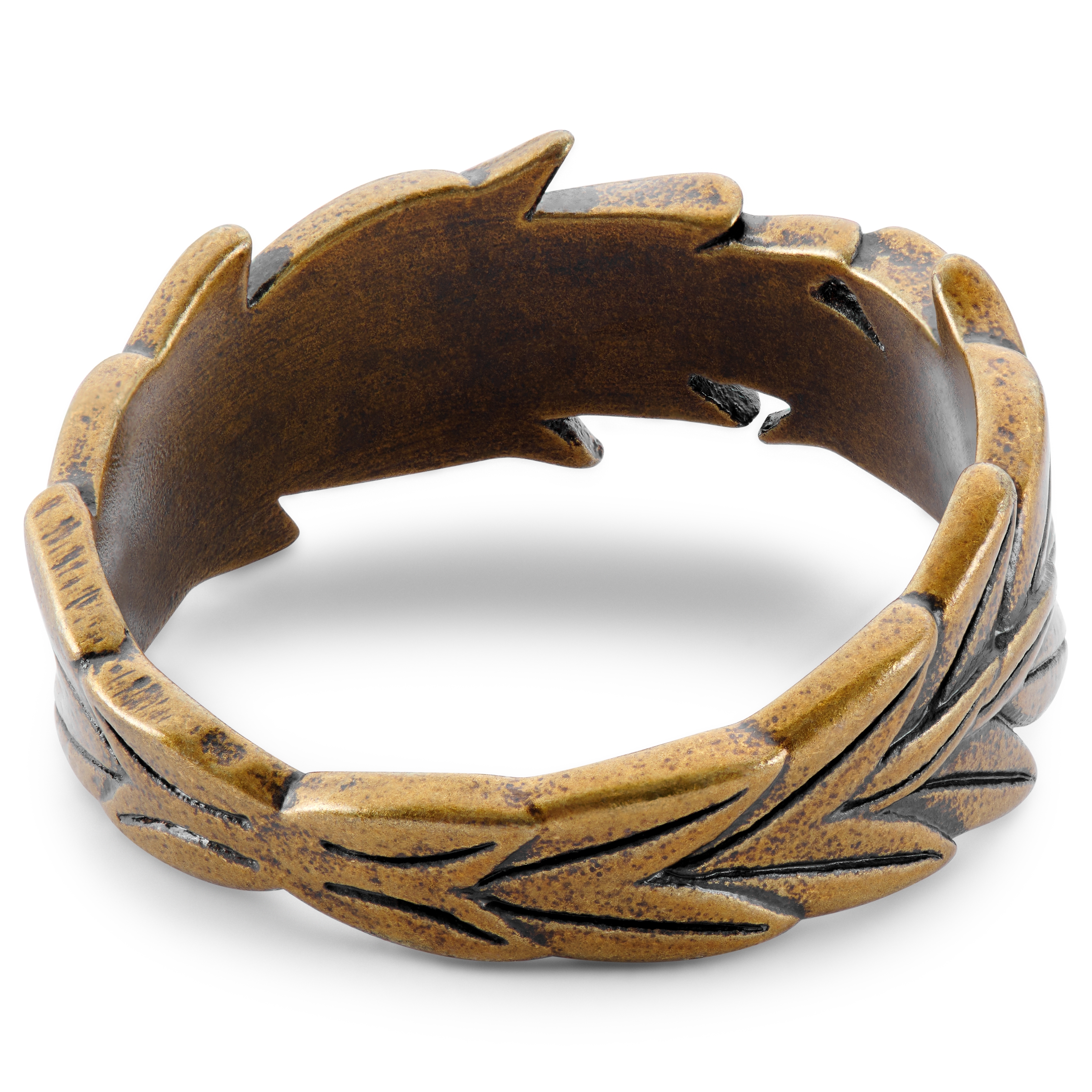 Obelius | Anillo vintage con corona de laurel en tono dorado - 5