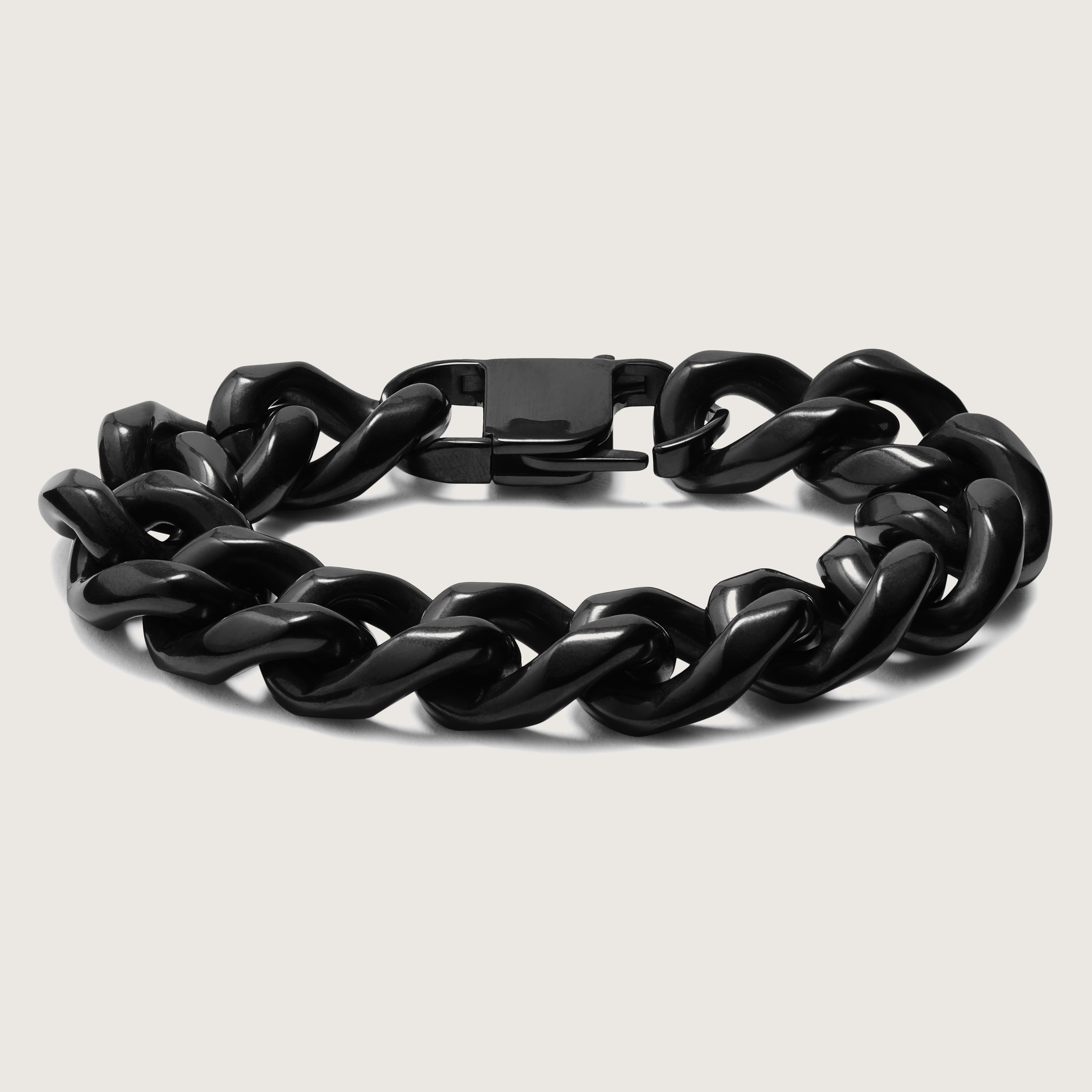 【HALEINE】 25SS/CURB CHAIN & GEMSTONE BRACELET BLACK 4-1-black18mm-email.jpg