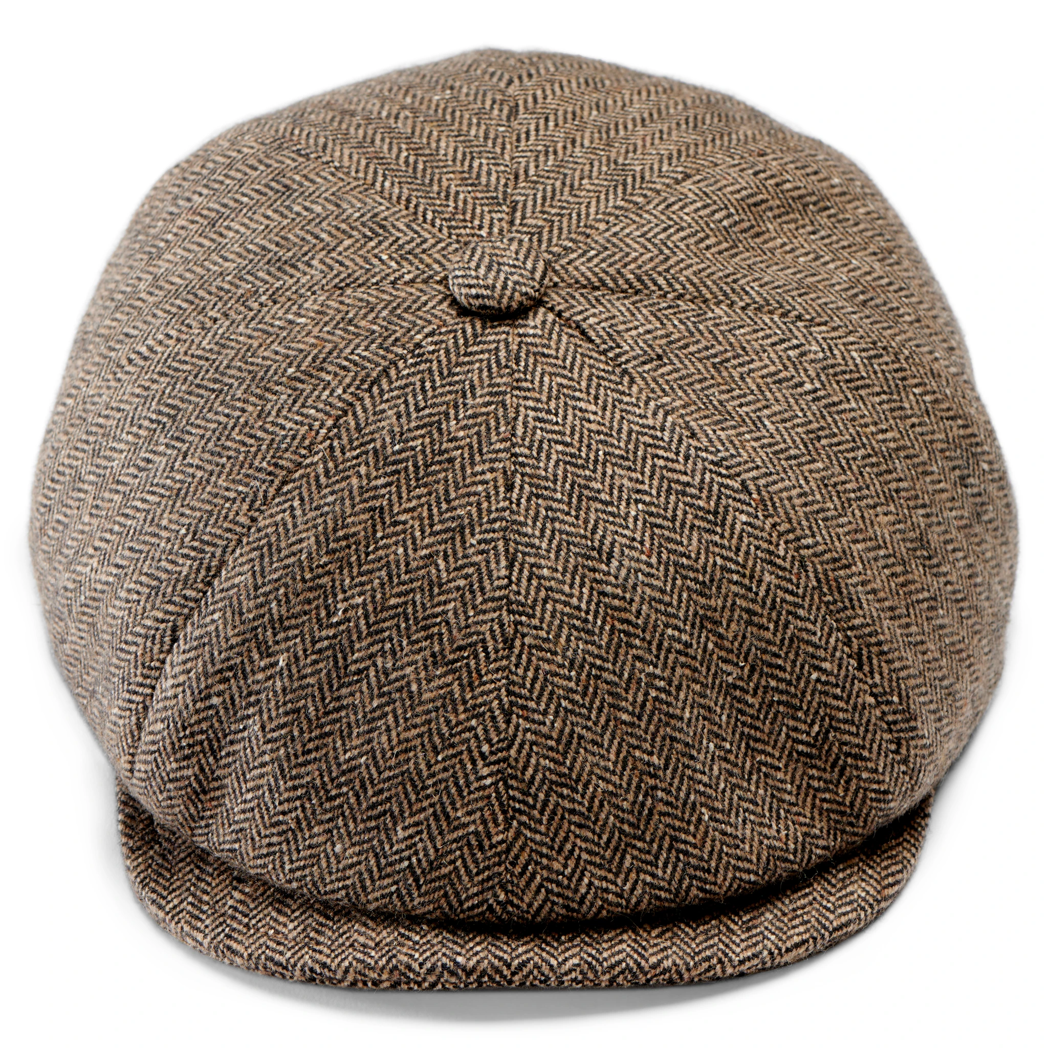 Moda | True & Light Brown Wool Herringbone Pattern Newsboy Cap | In ...