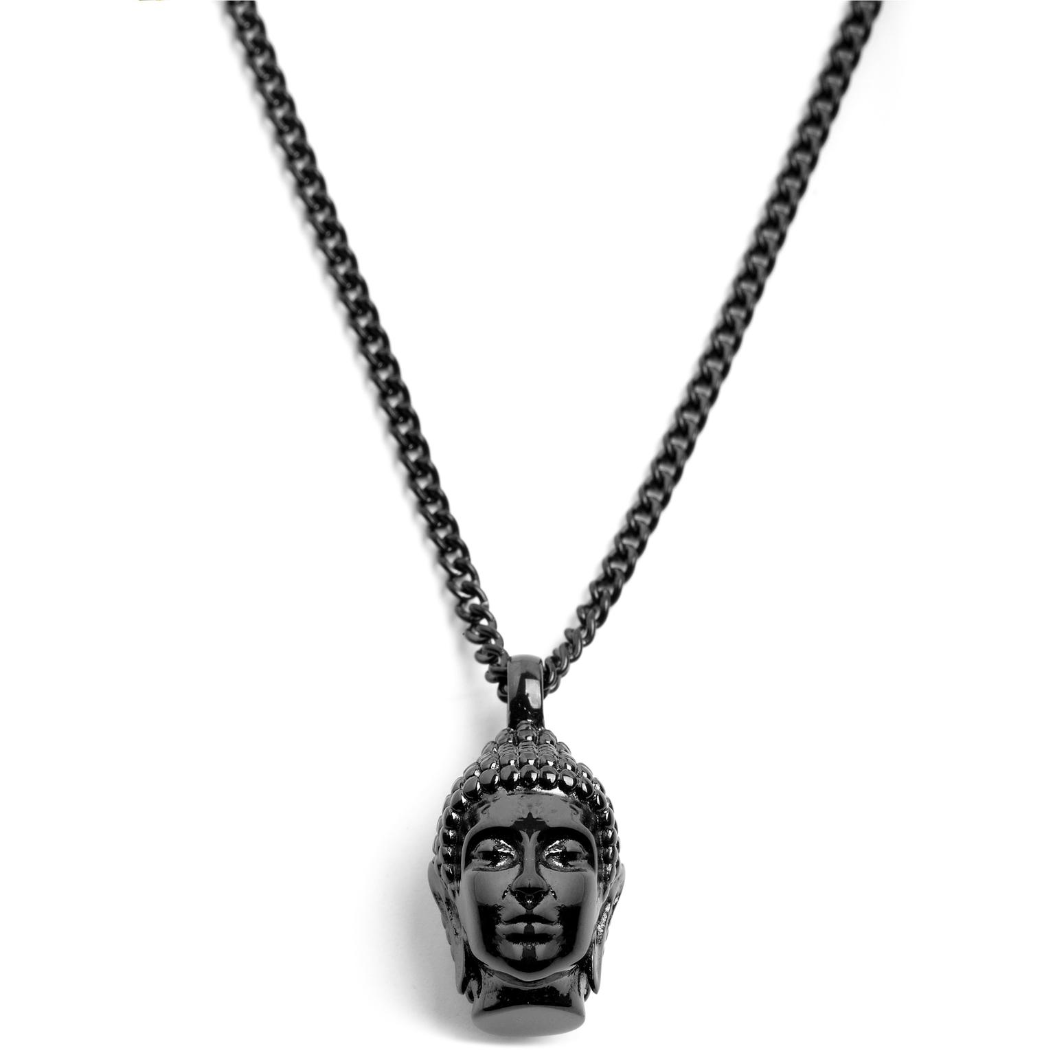 Colier Buddha din oțel negru Colier Buddha din oțel negru