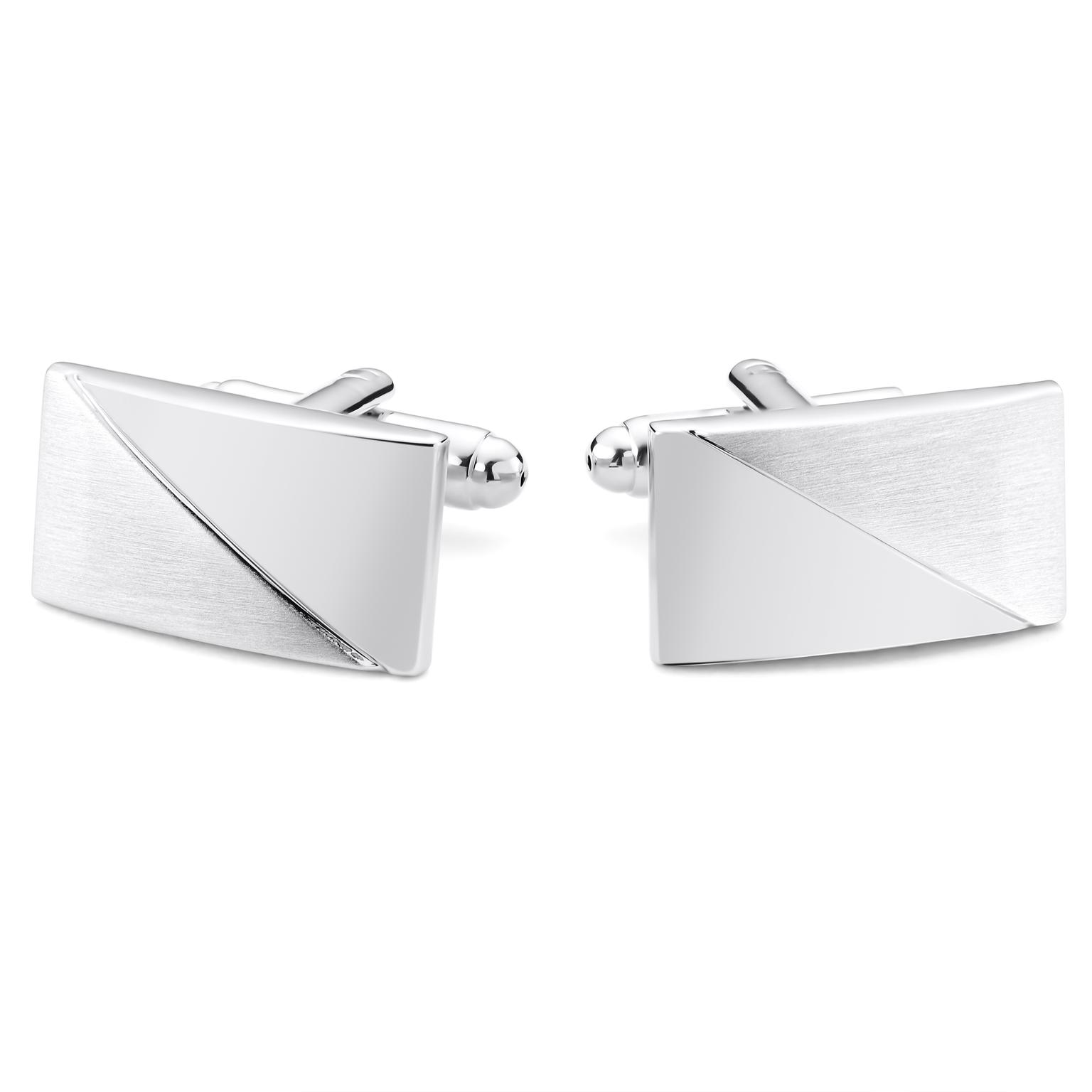 Novelle | Silver-Tone Brushed & Polished Cufflinks Novelle | Silver-Tone Brushed & Polished Cufflinks