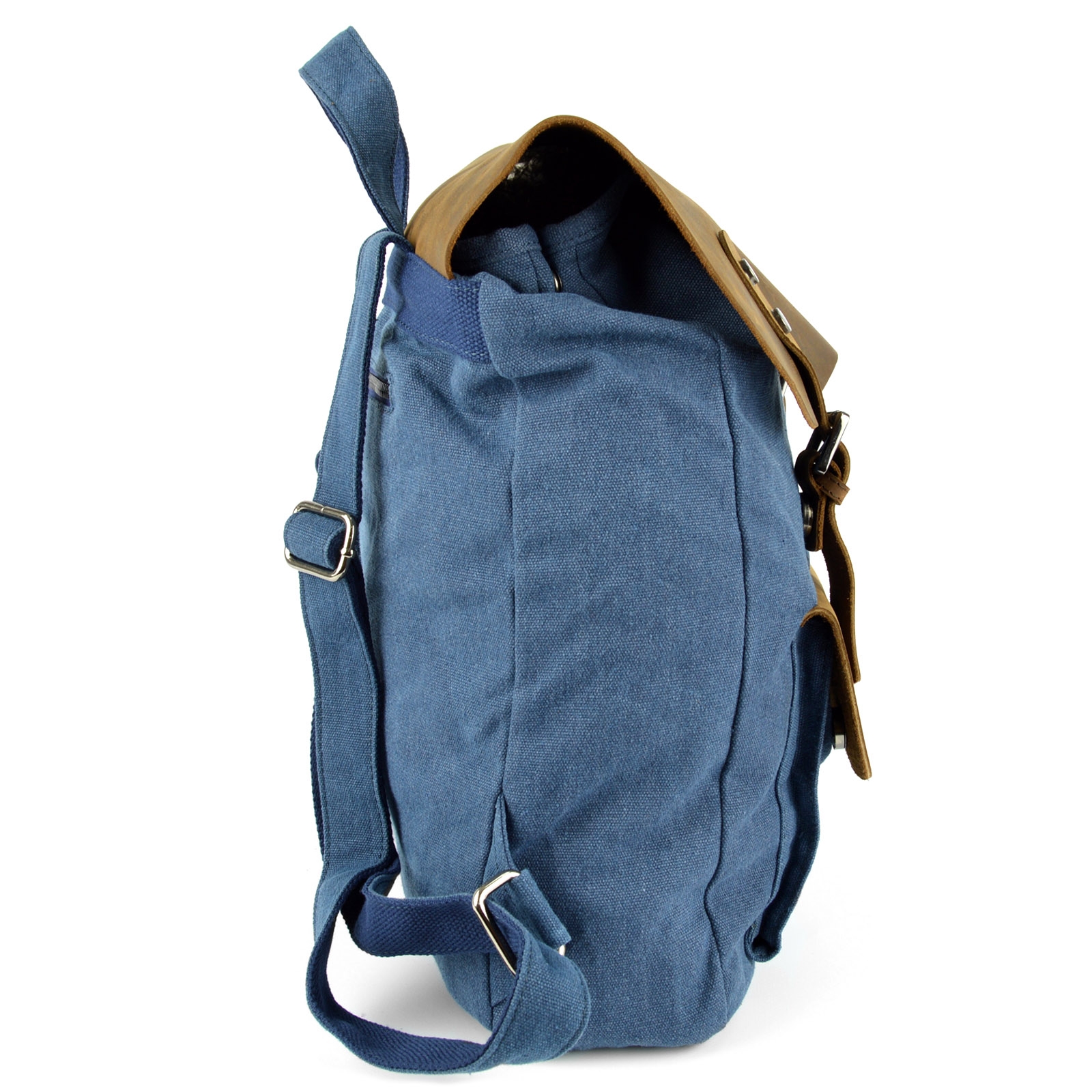 Sac à dos à rabat en toile bleu royal - 5