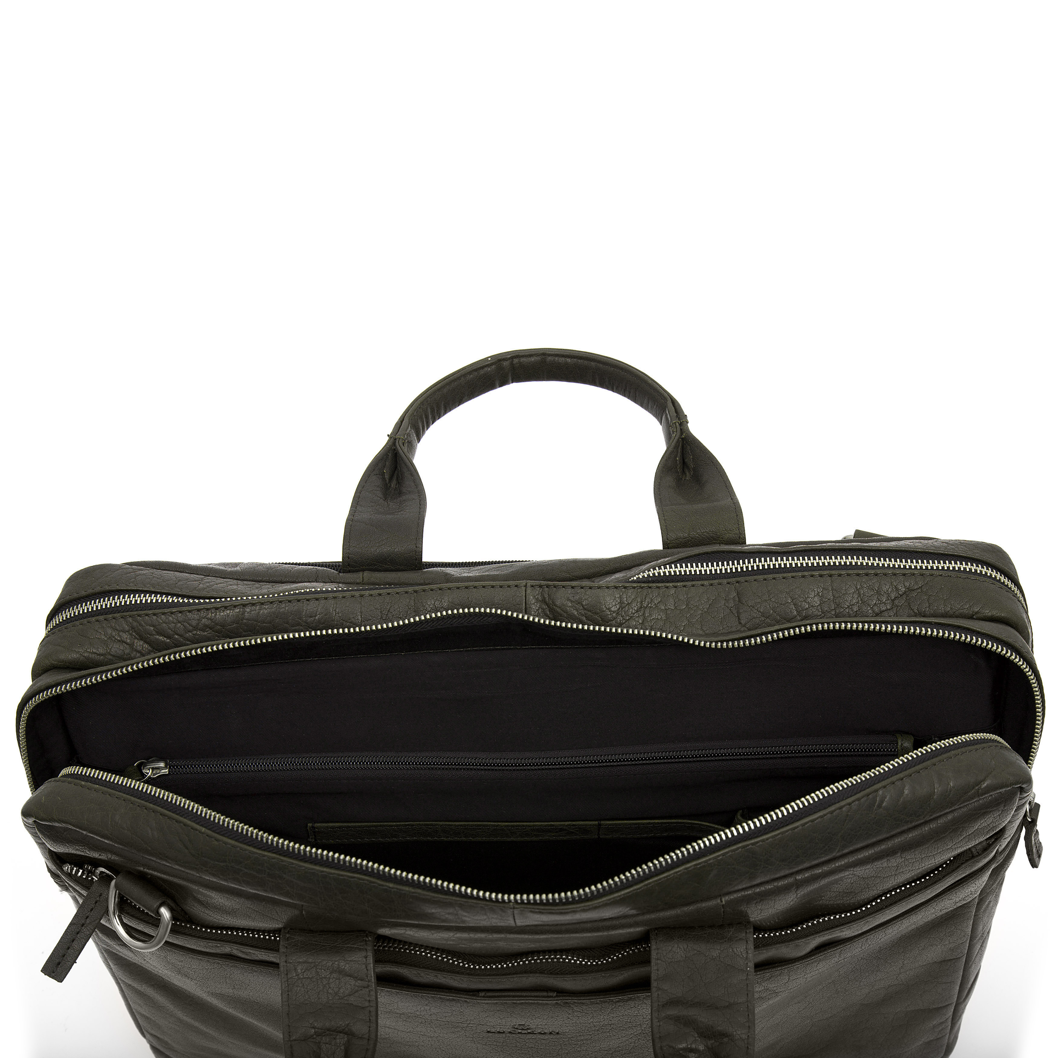 Δερμάτινη Τσάντα Laptop Montreal XL Olive - 11