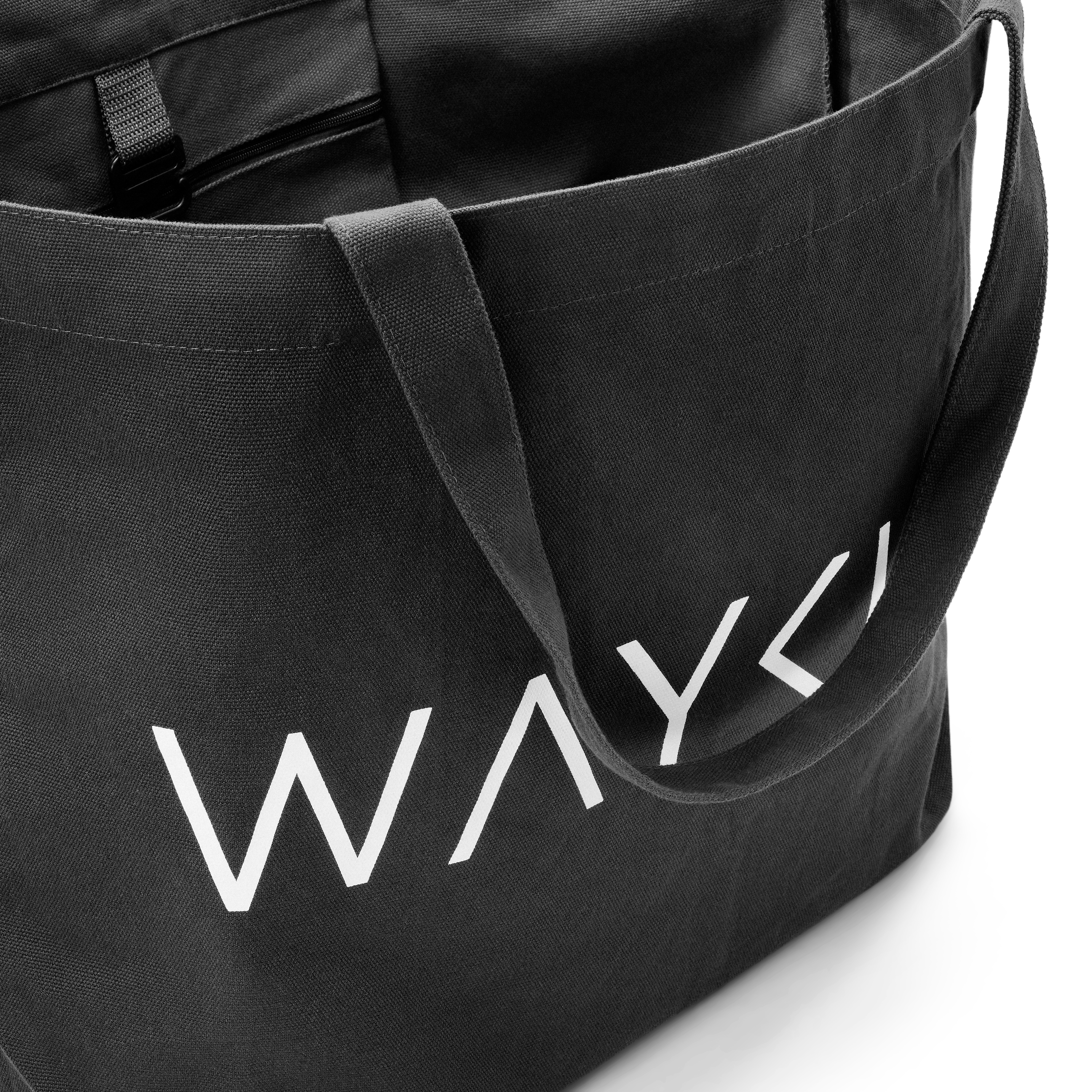 Waykins - Grande tote bag grigio scuro in cotone - 3