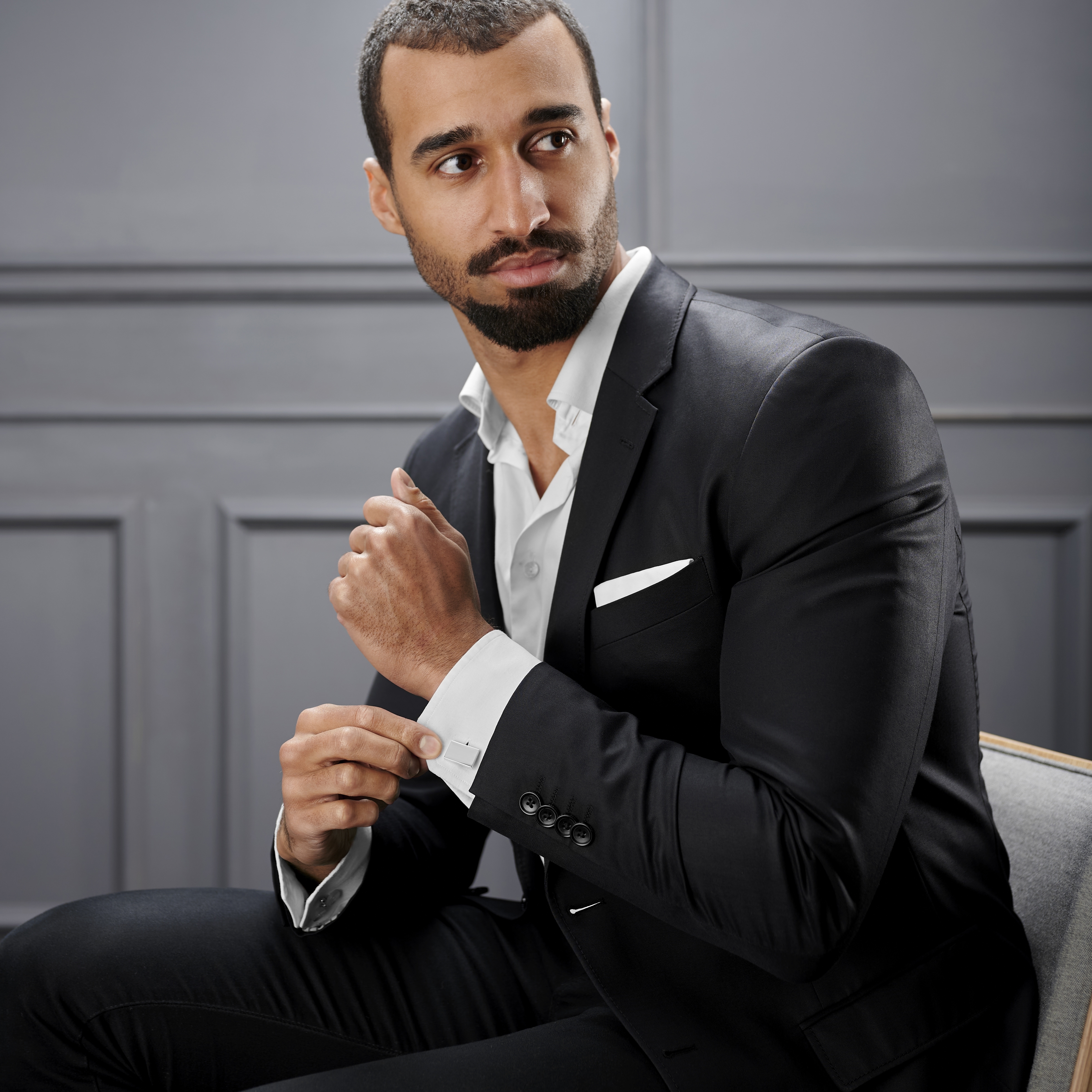 Zilverkleurige Manchetknopen Omgekeerde Stijl - 4