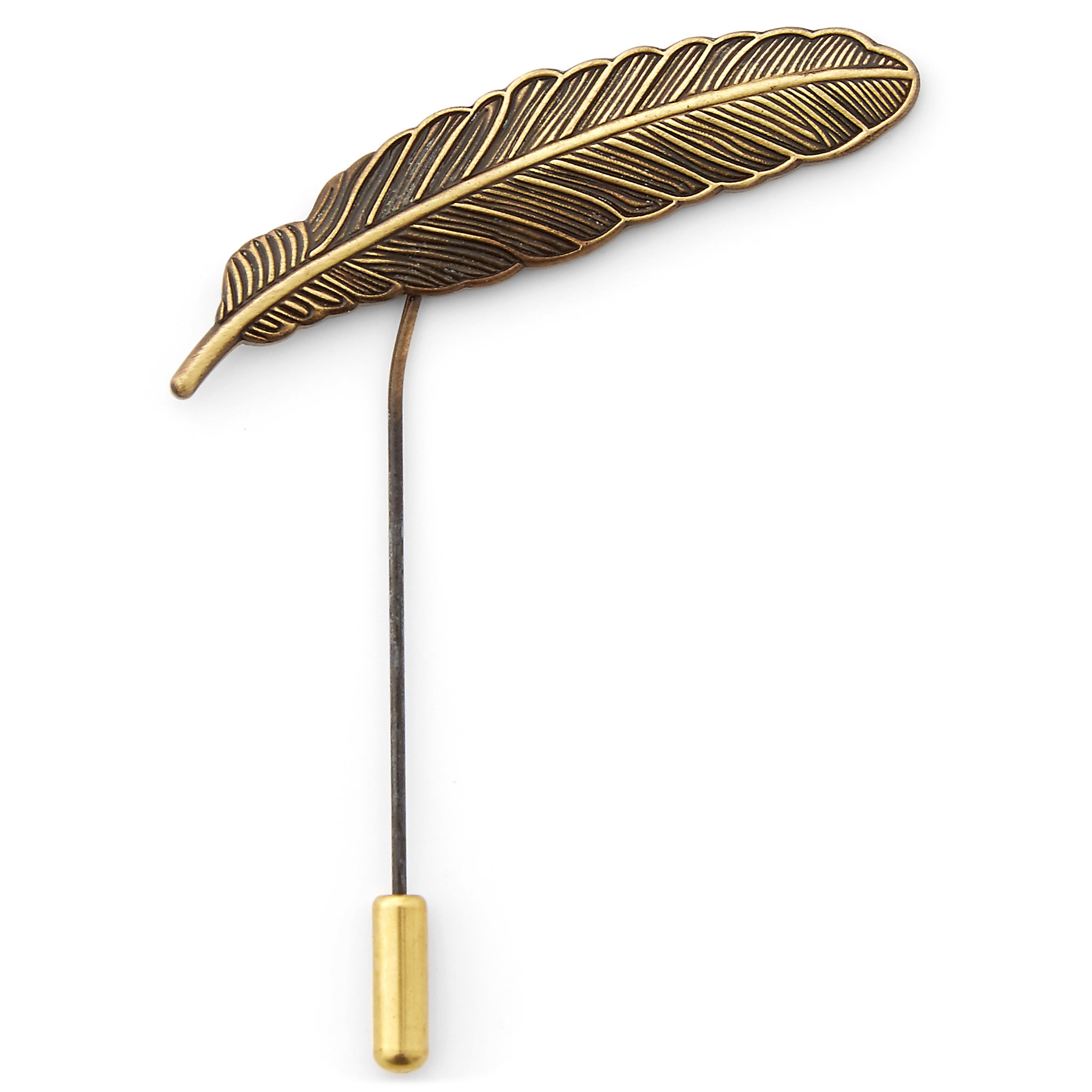 Gold-Tone Feather Lapel Pin