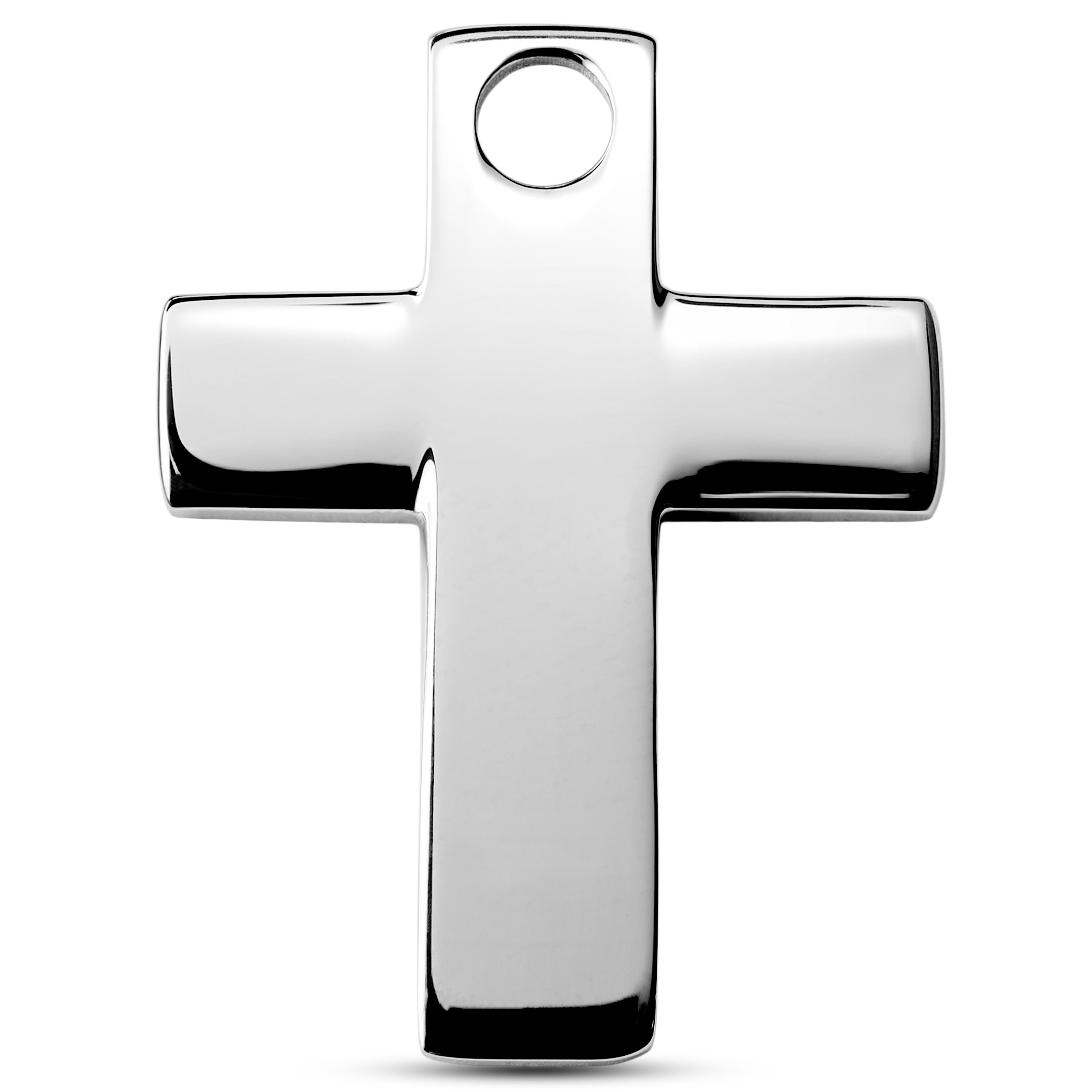 Leo Gravel Silver-Tone Cross Pendant