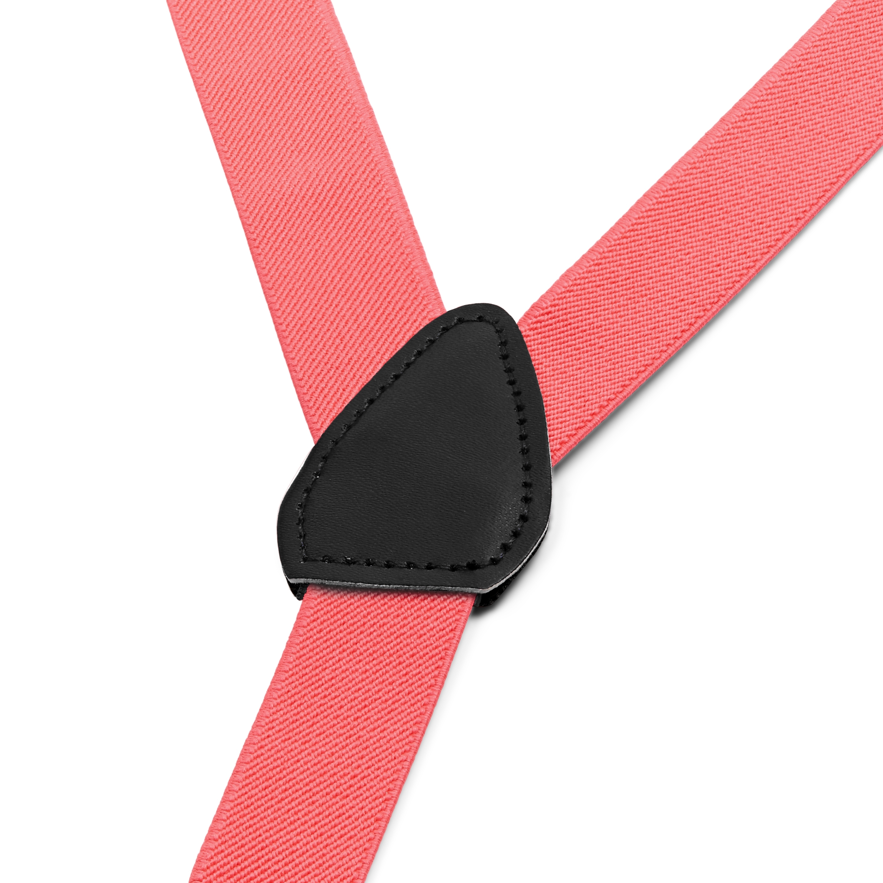 Slim Coral Pink Clip-On Suspenders - 2