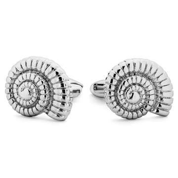 Pelagis | Zilverkleurige Spiraal Schelp Manchetknopen Pelagis | Zilverkleurige Spiraal Schelp Manchetknopen