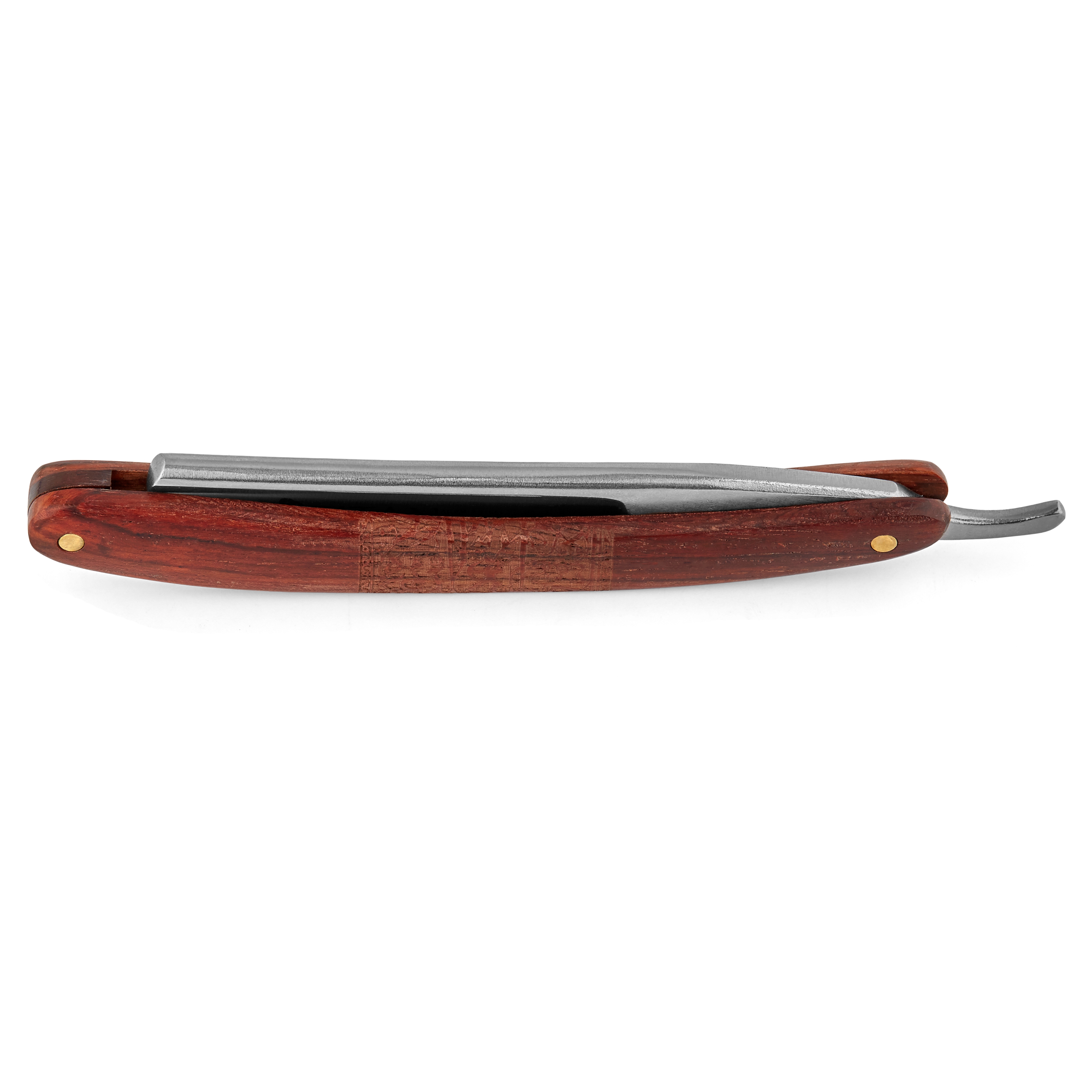Mahogany Wood Carved Straight Razor - 4