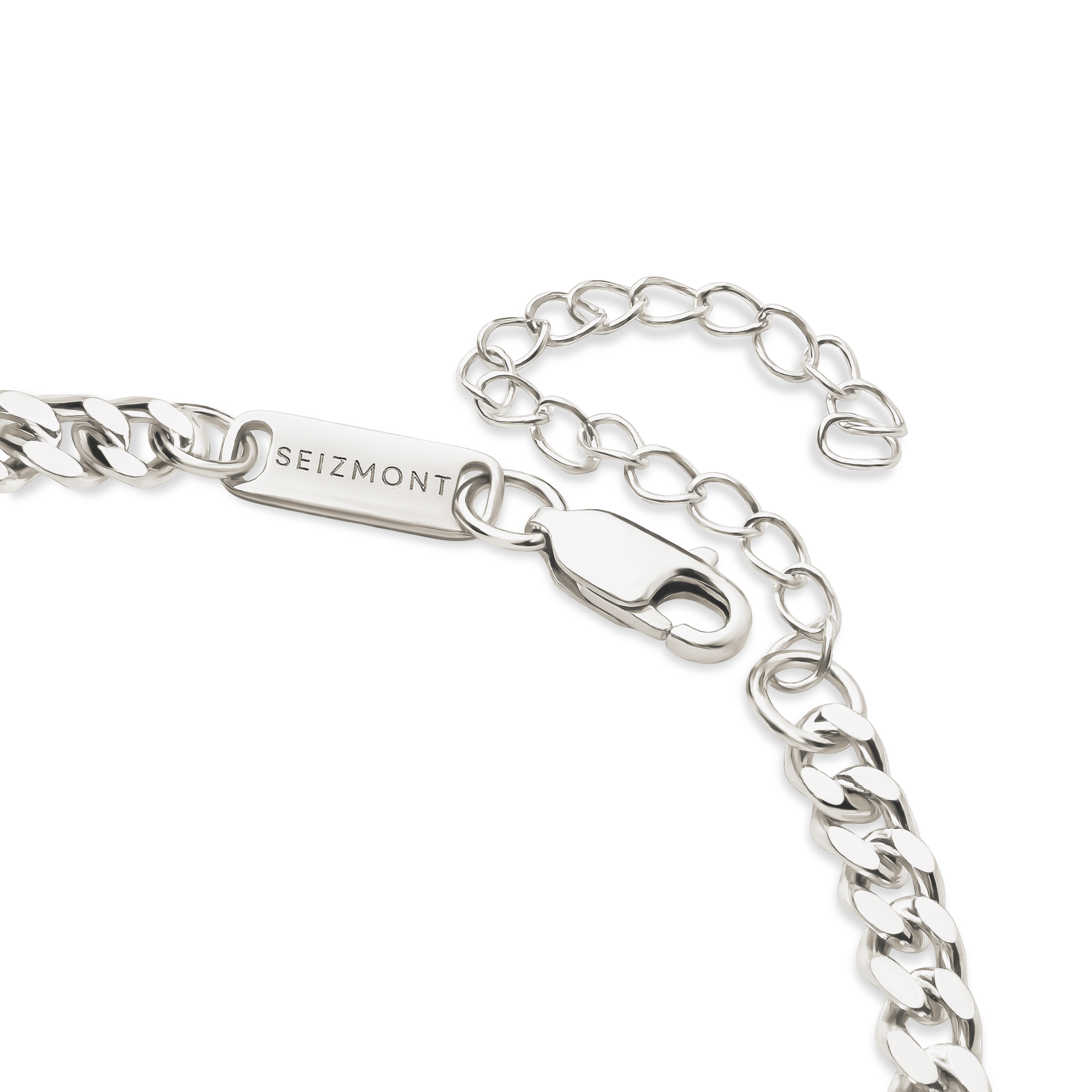 Argentia | Chaîne à maille gourmette en argent sterling 925 brut & sans revêtement - 4 mm  - 4