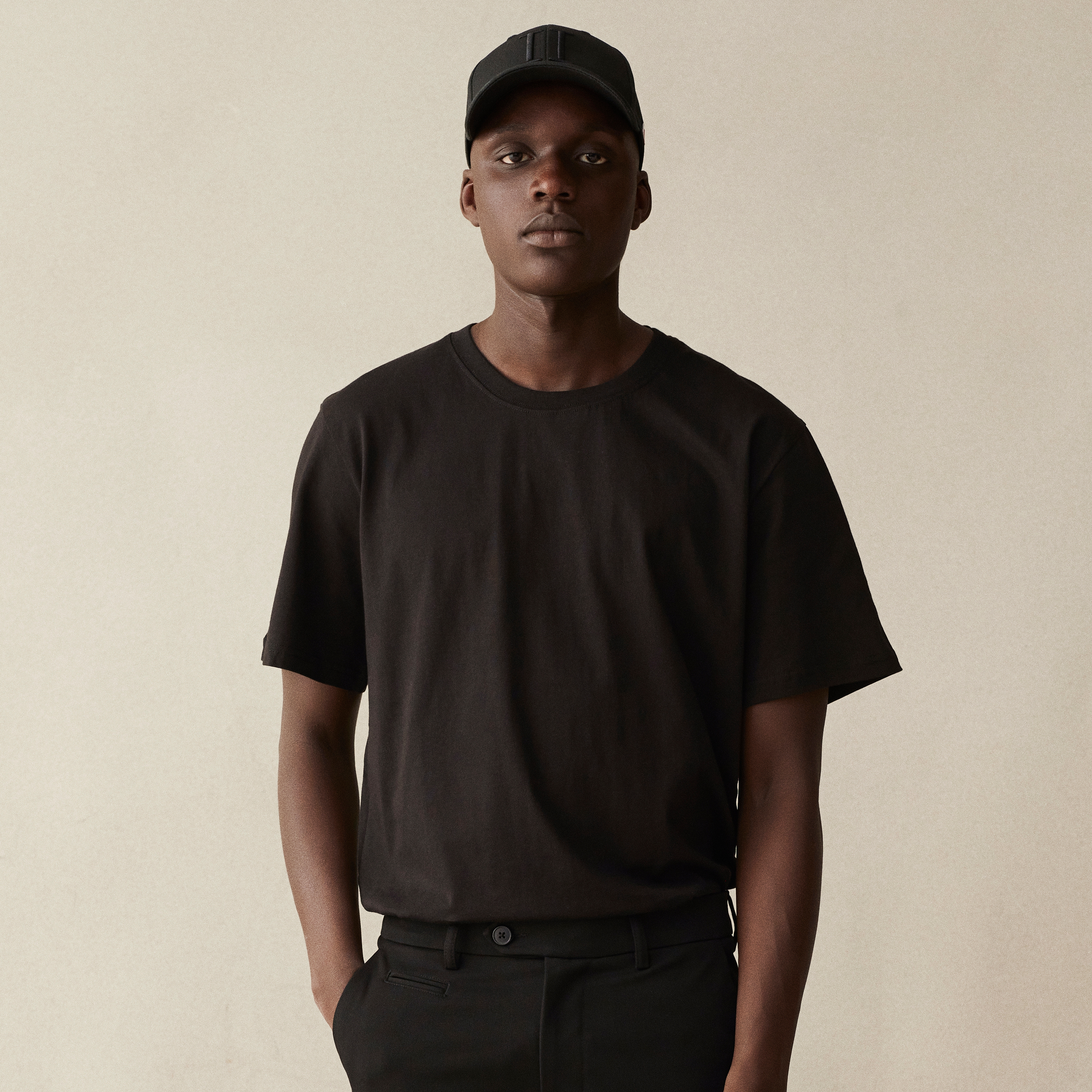 Les Deux | Casquette de baseball en daim noir sur noir II - 4