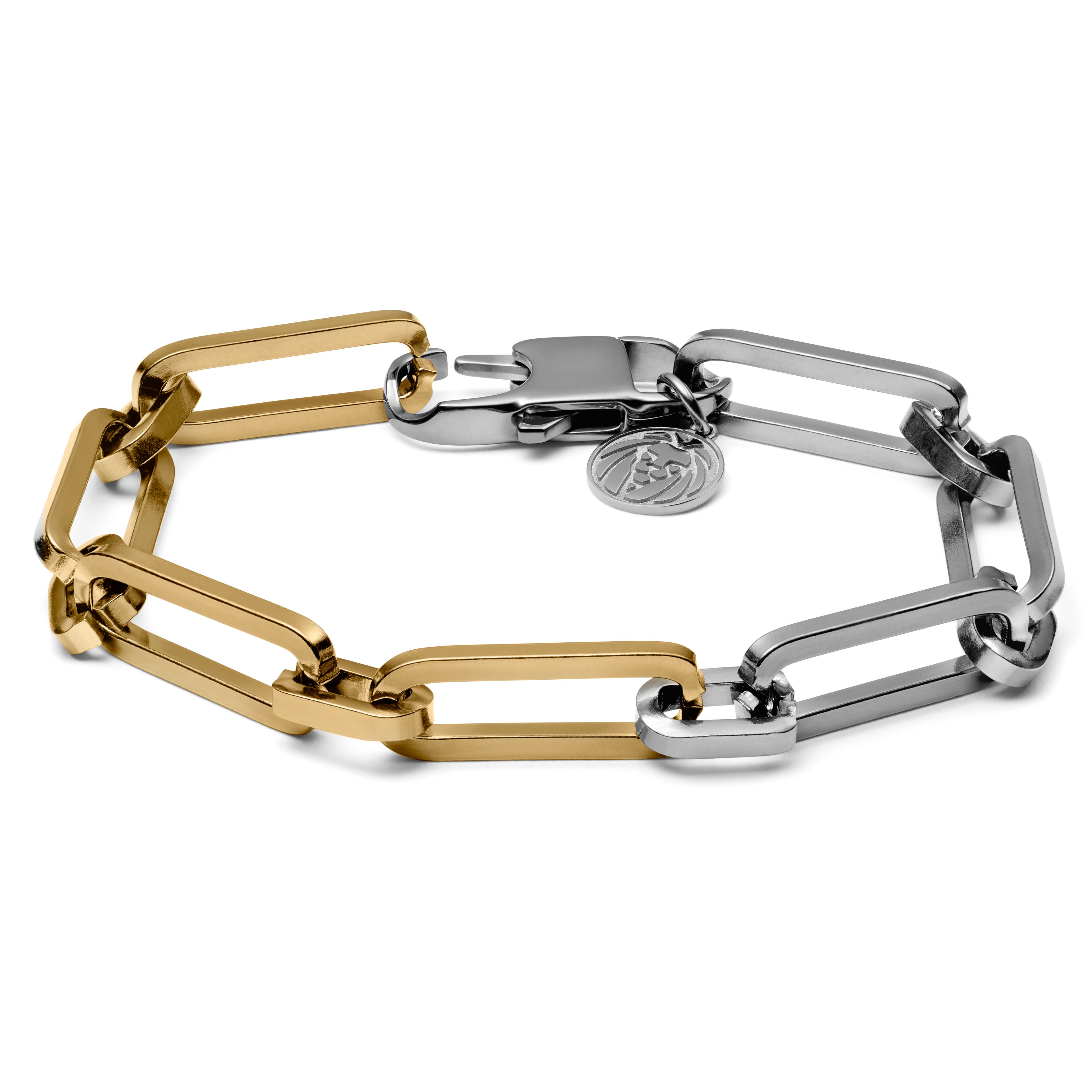 Bracelet à chaîne torsadée couleur argent &  or Cedric Amager
