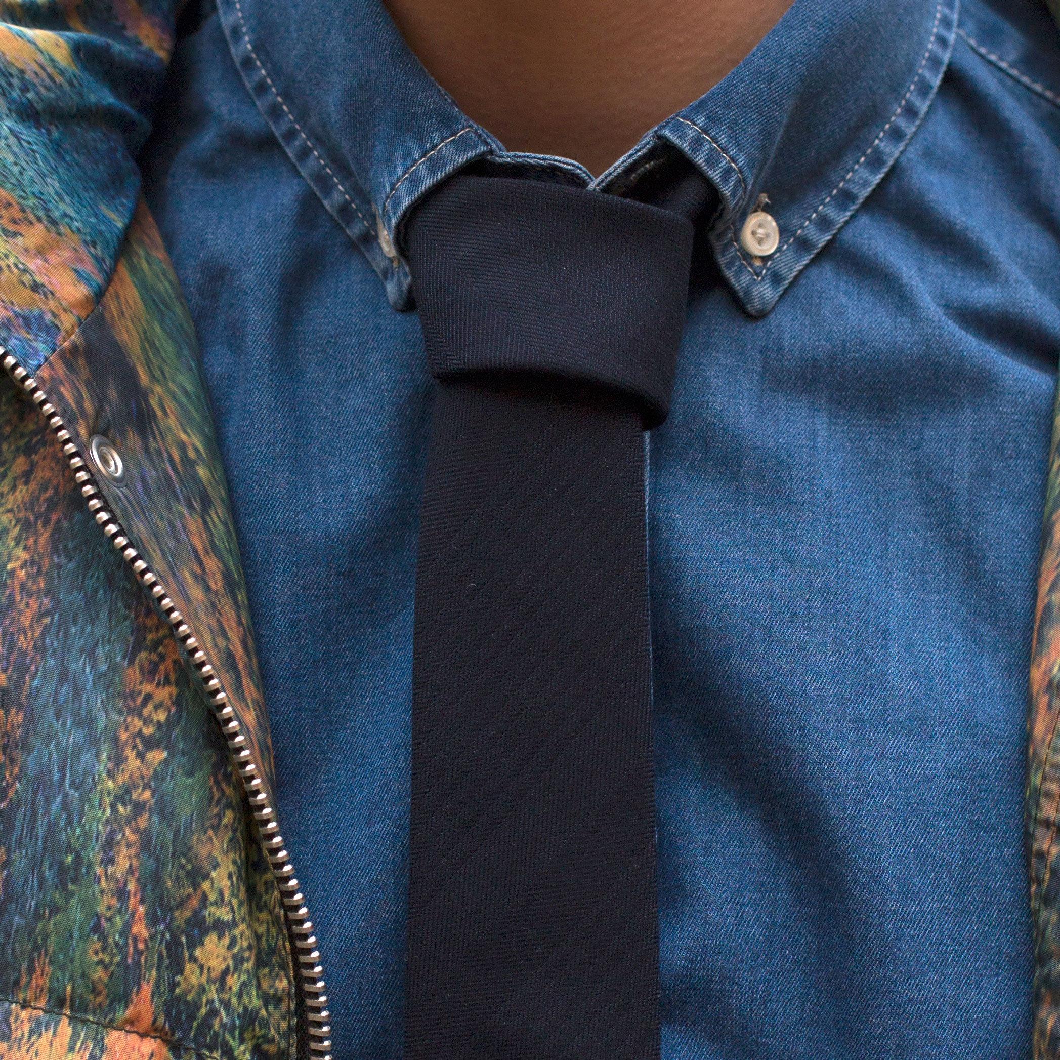 Textured Dark Navy Necktie - 3