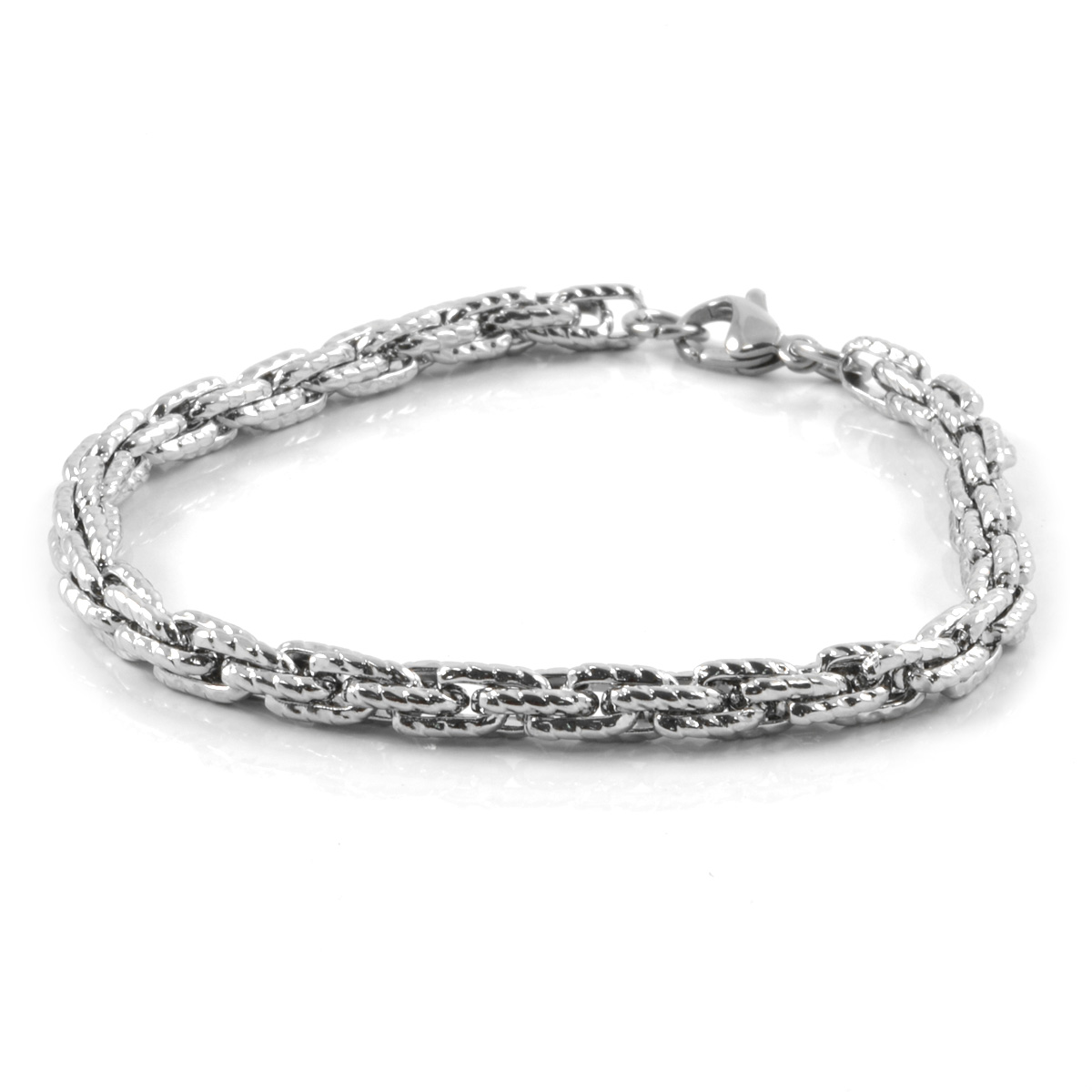 Stylowa bransoletka ze stali w kolorze srebra - 1