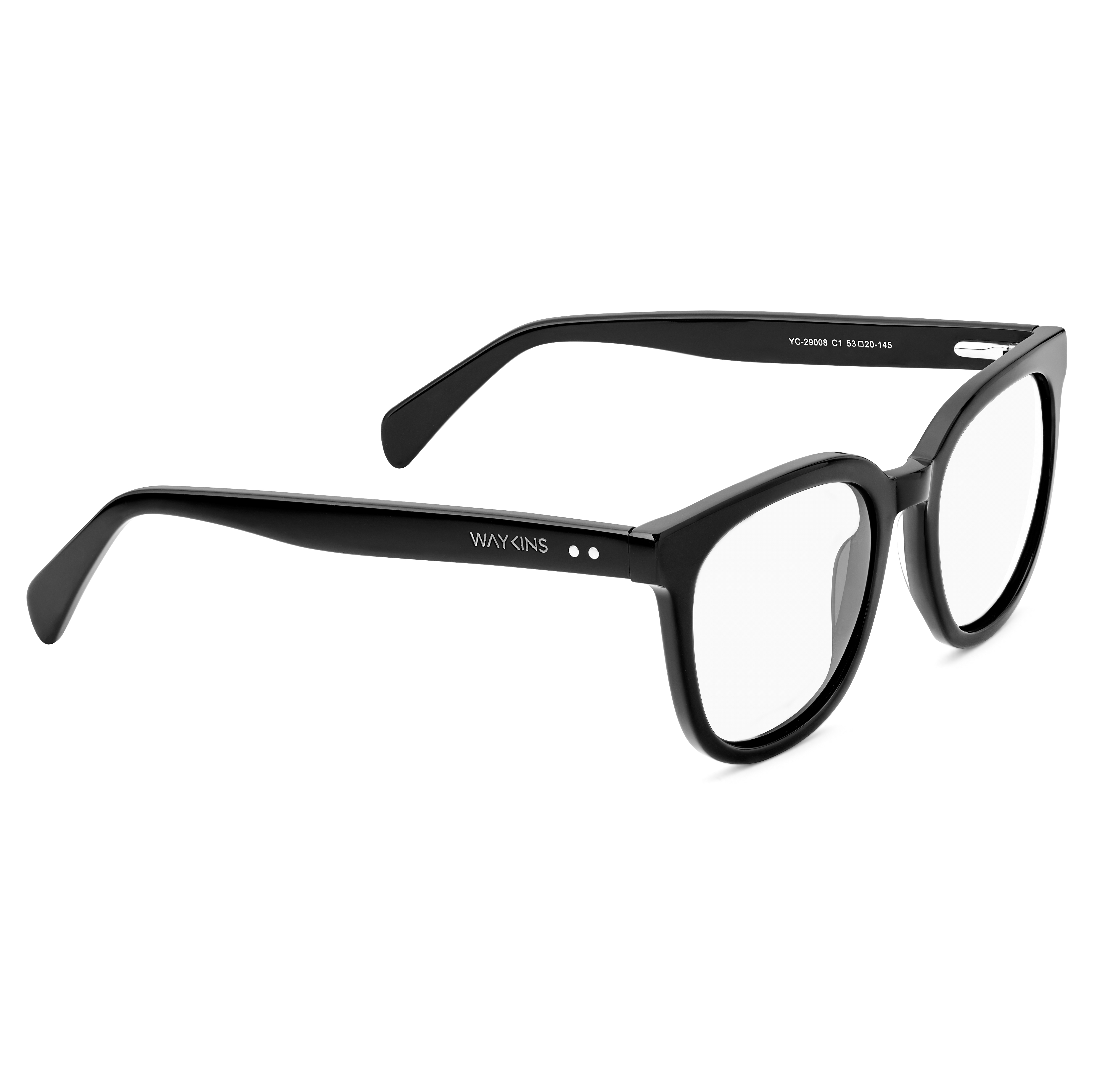 Ρετρό Μαύρα Γυαλιά με Διάφανους Φακούς Blue Light Blocking - 3