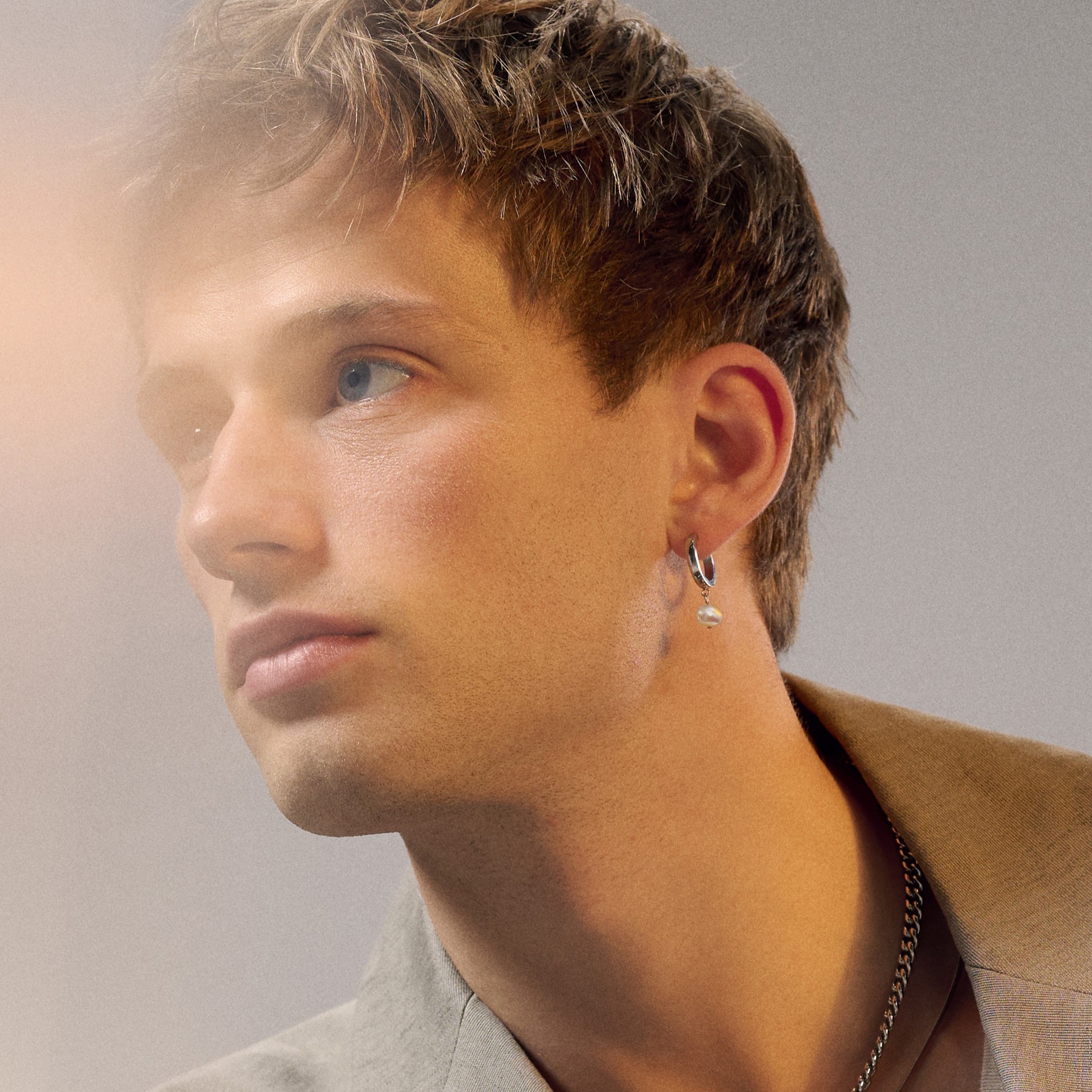 Ocata | Brinco Argola Prateado com Pérola - 3