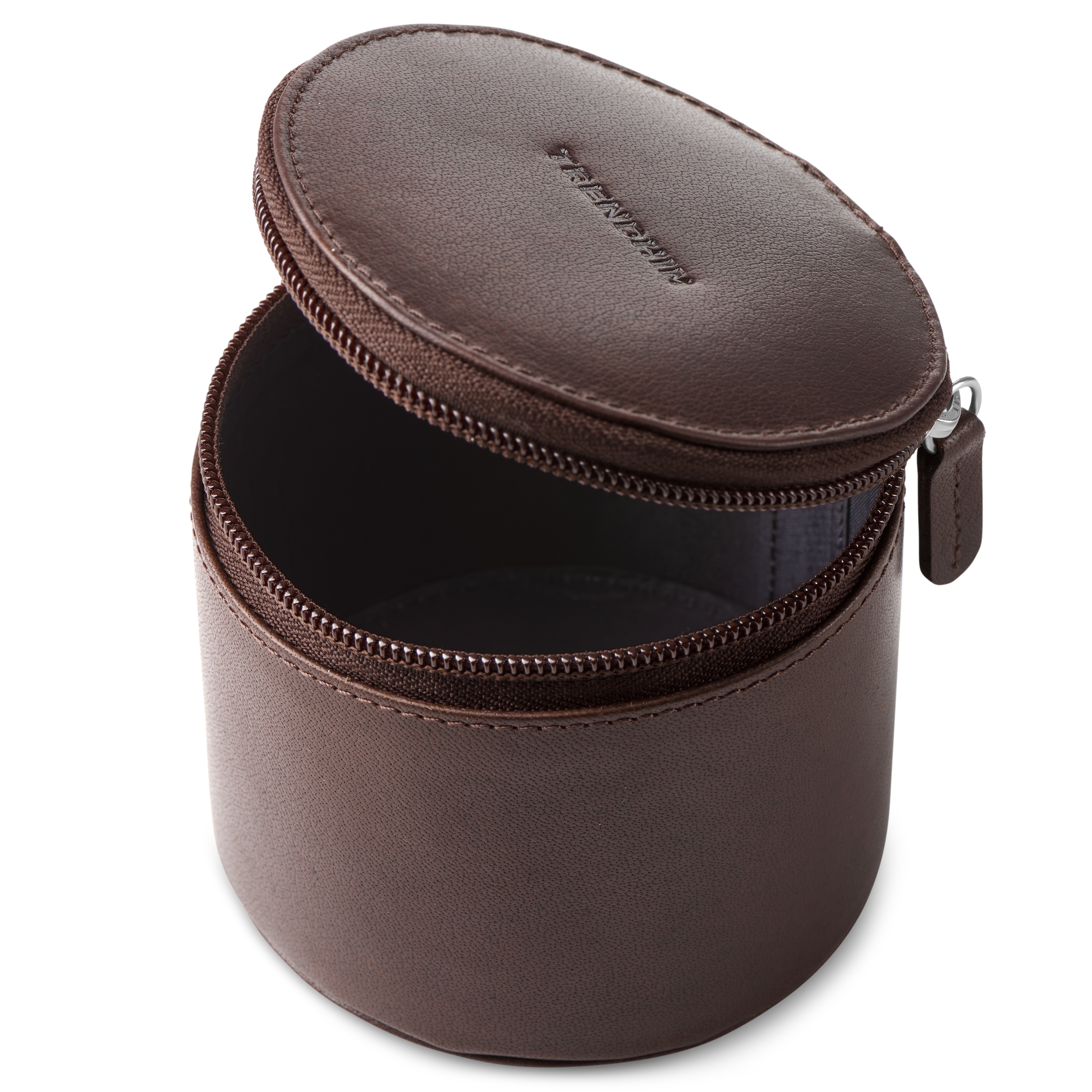 Dark Brown Buffalo Leather Tie Travel Carrying Case - 2