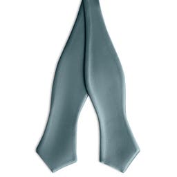 Smoke Grey Self-Tie Satin Diamond Tip Bow Tie