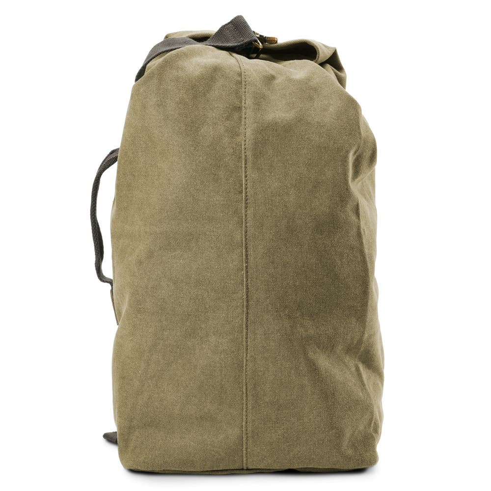 hover: Army Green Vintage-Style Canvas Backpack hover: Army Green Vintage-Style Canvas Backpack