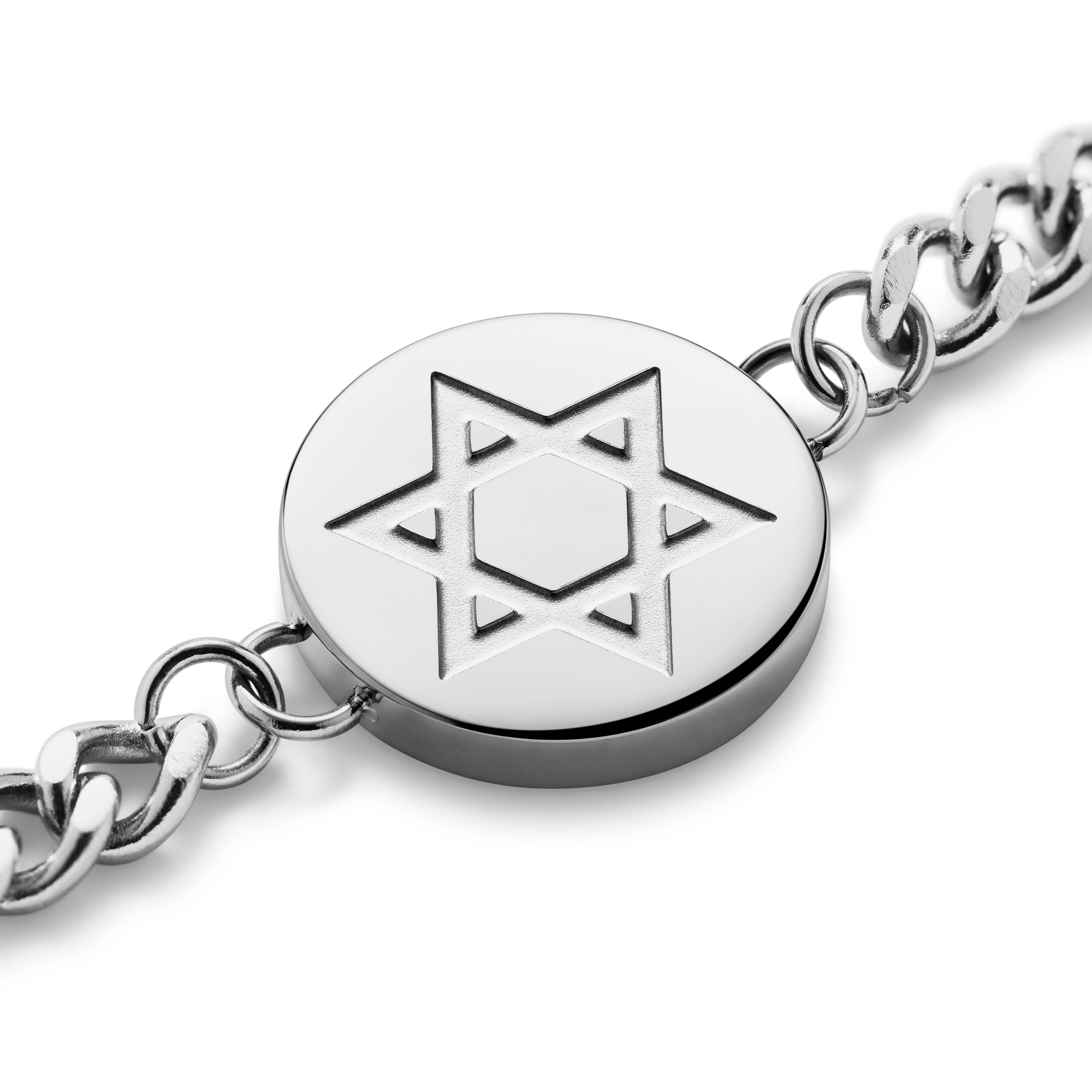 Unity | Silver-tone Stainless Steel Star of David Bracelet - 4