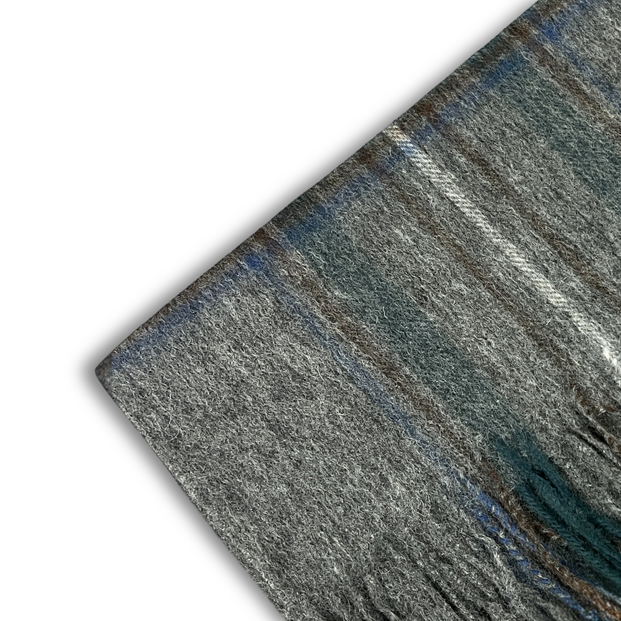 Highlands | Grå & Blå Ternet Hunting Uldtørklæde - 2