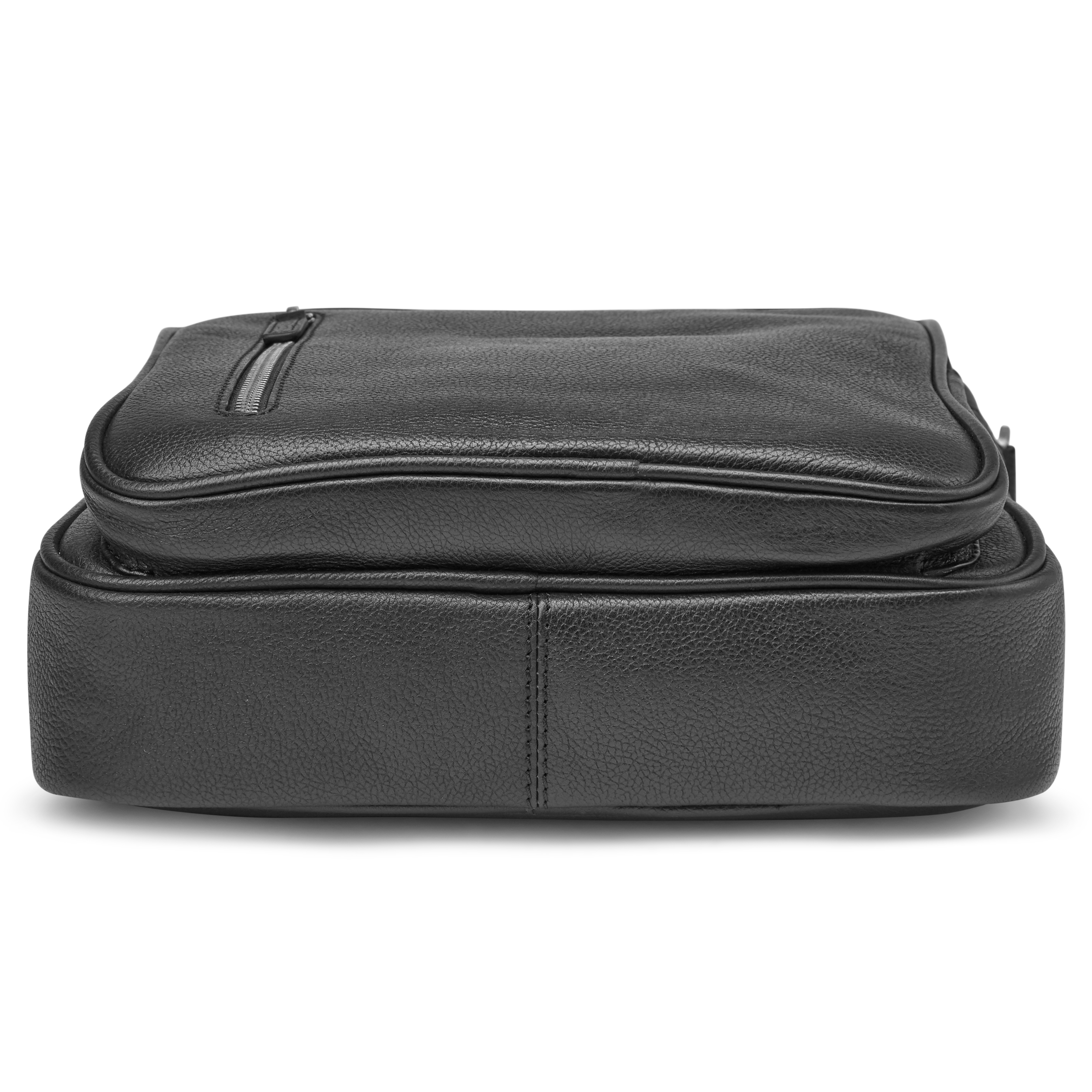 Bolso reportero de cuero negro Lev - 6