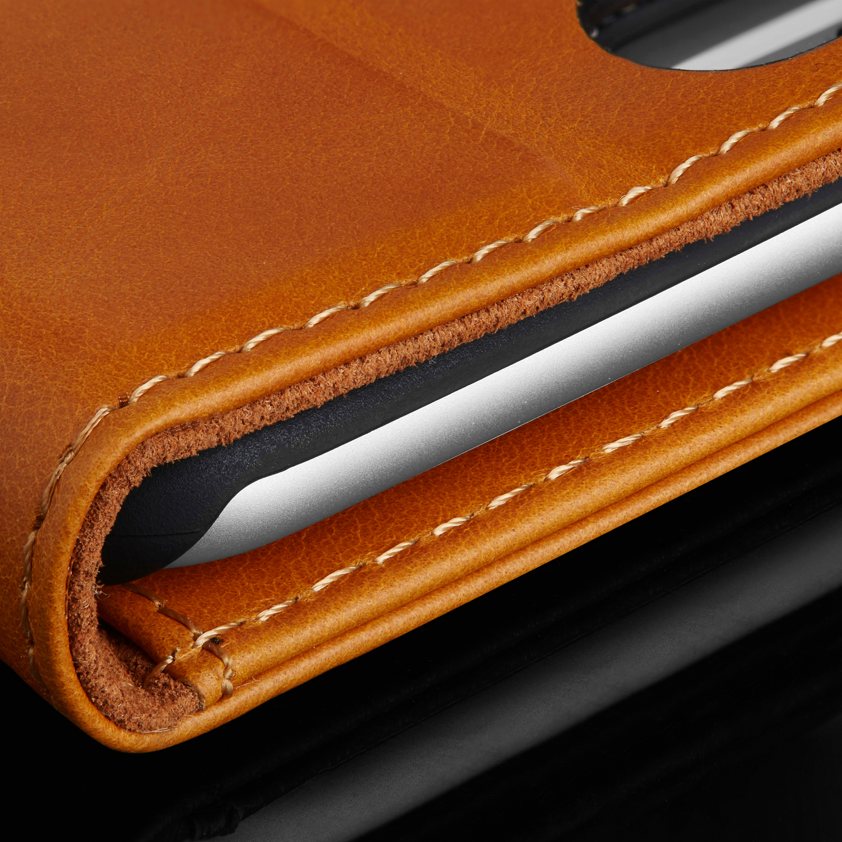 iPhone 7 Hellbraune Lederhülle - 5