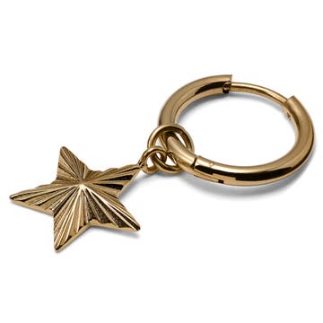Boucle d'oreille en acier doré avec pendentif étoile Boucle d'oreille en acier doré avec pendentif étoile