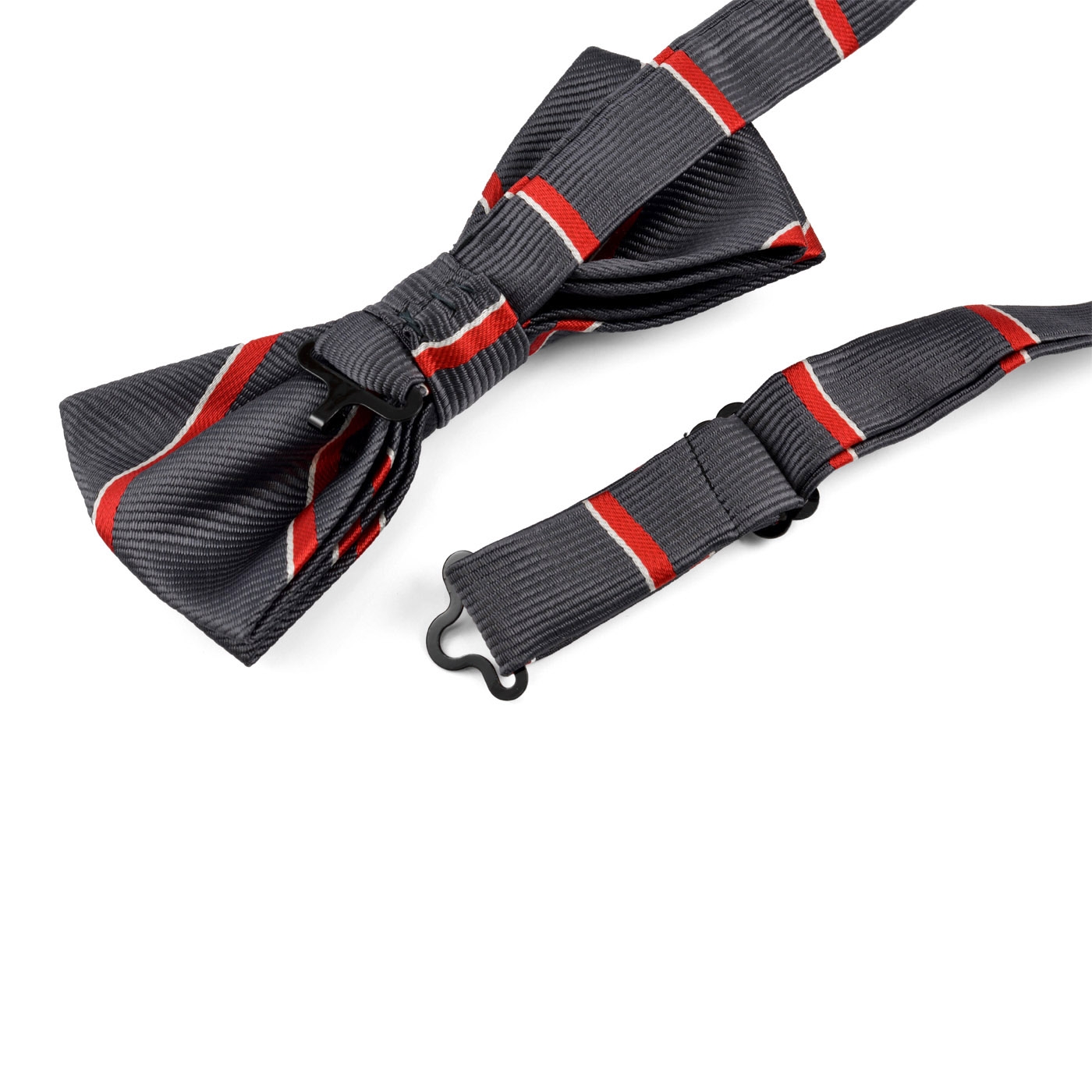 Šedo-červený proužkovaný motýlek - 2