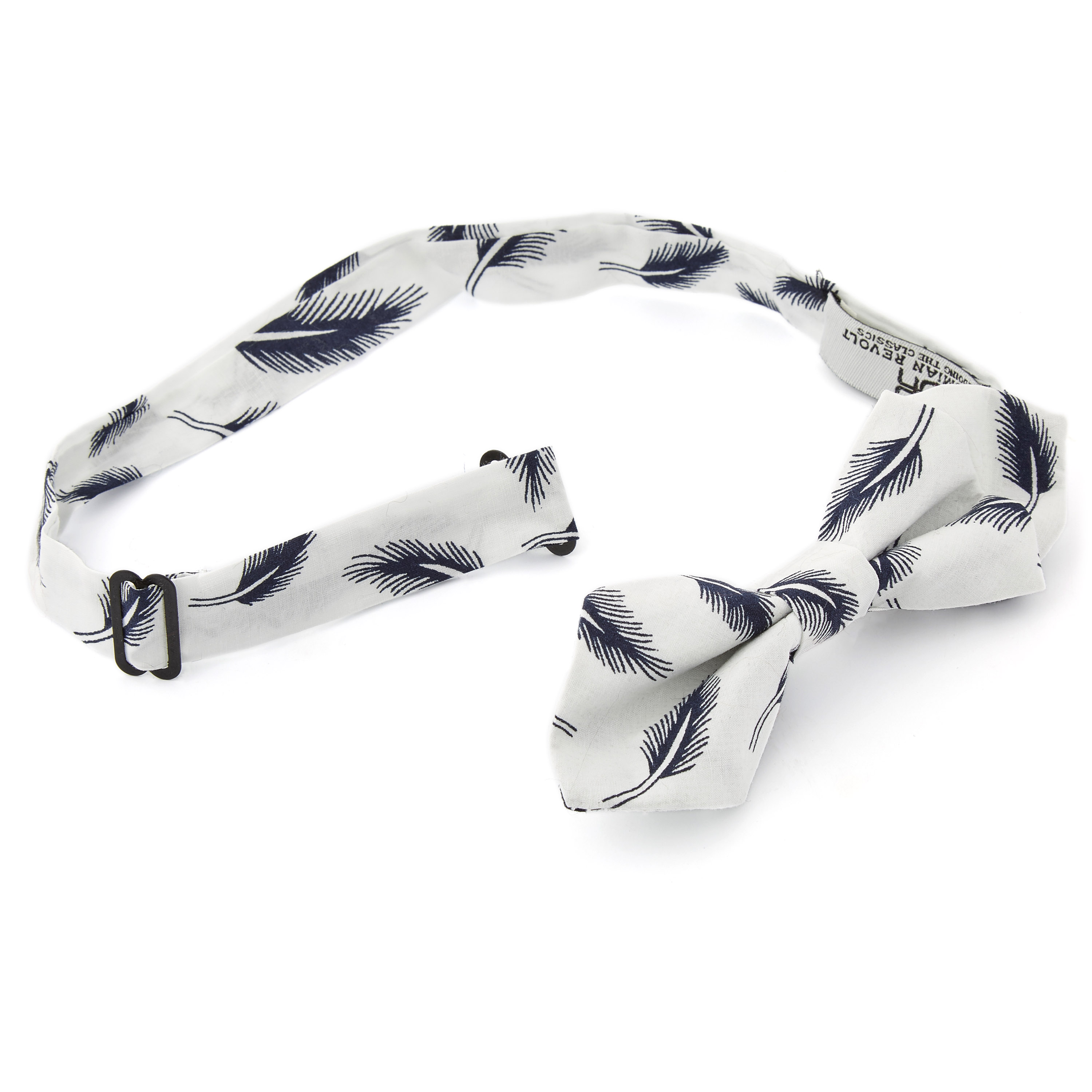 Hvid Spids Butterfly med Fjer - 2