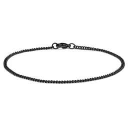 2mm Black Stainless Steel Curb Chain Bracelet