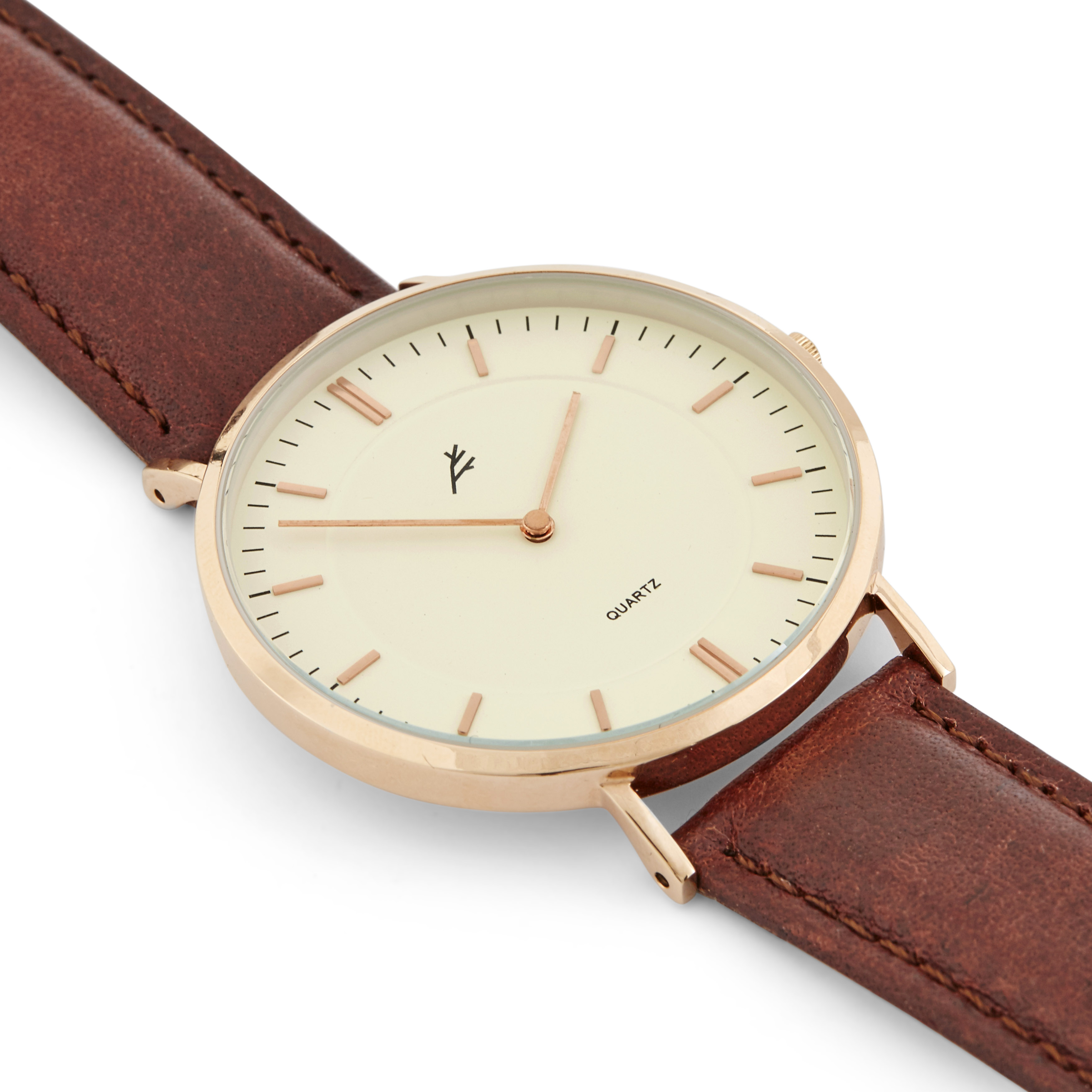 Rosegold & Brown Nivil Watch - 2