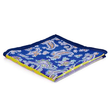 Τετράγωνο Μαντήλι Τσέπης Μεταξωτό Yellow & Blue Patchwork Τετράγωνο Μαντήλι Τσέπης Μεταξωτό Yellow & Blue Patchwork