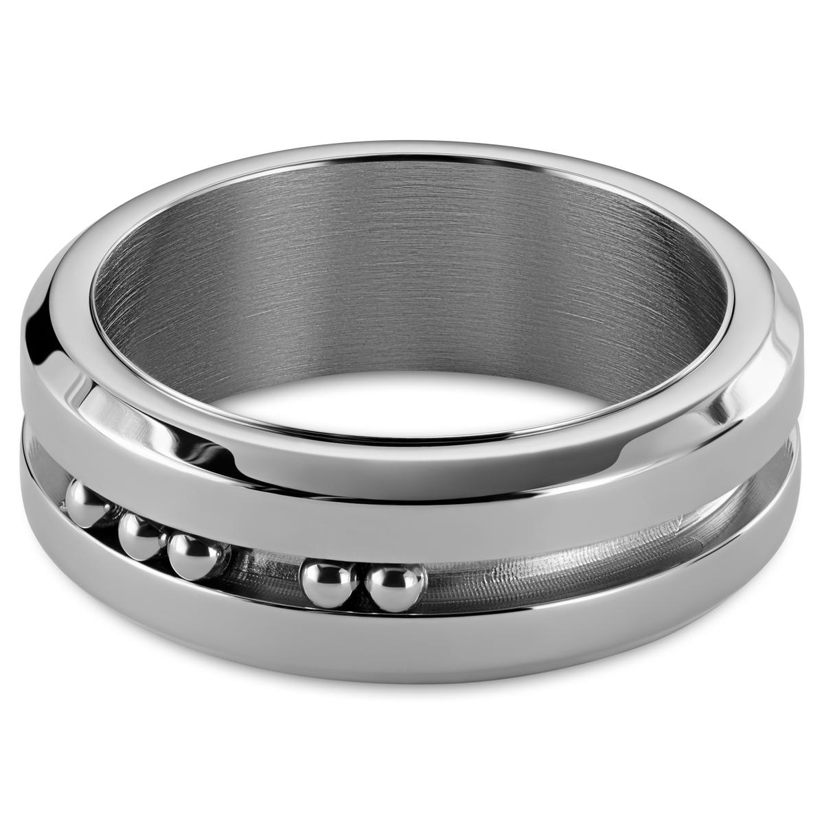 Tigris | 8 mm Silver-tone Moving Ring with Beads | In stock! | Seizmont