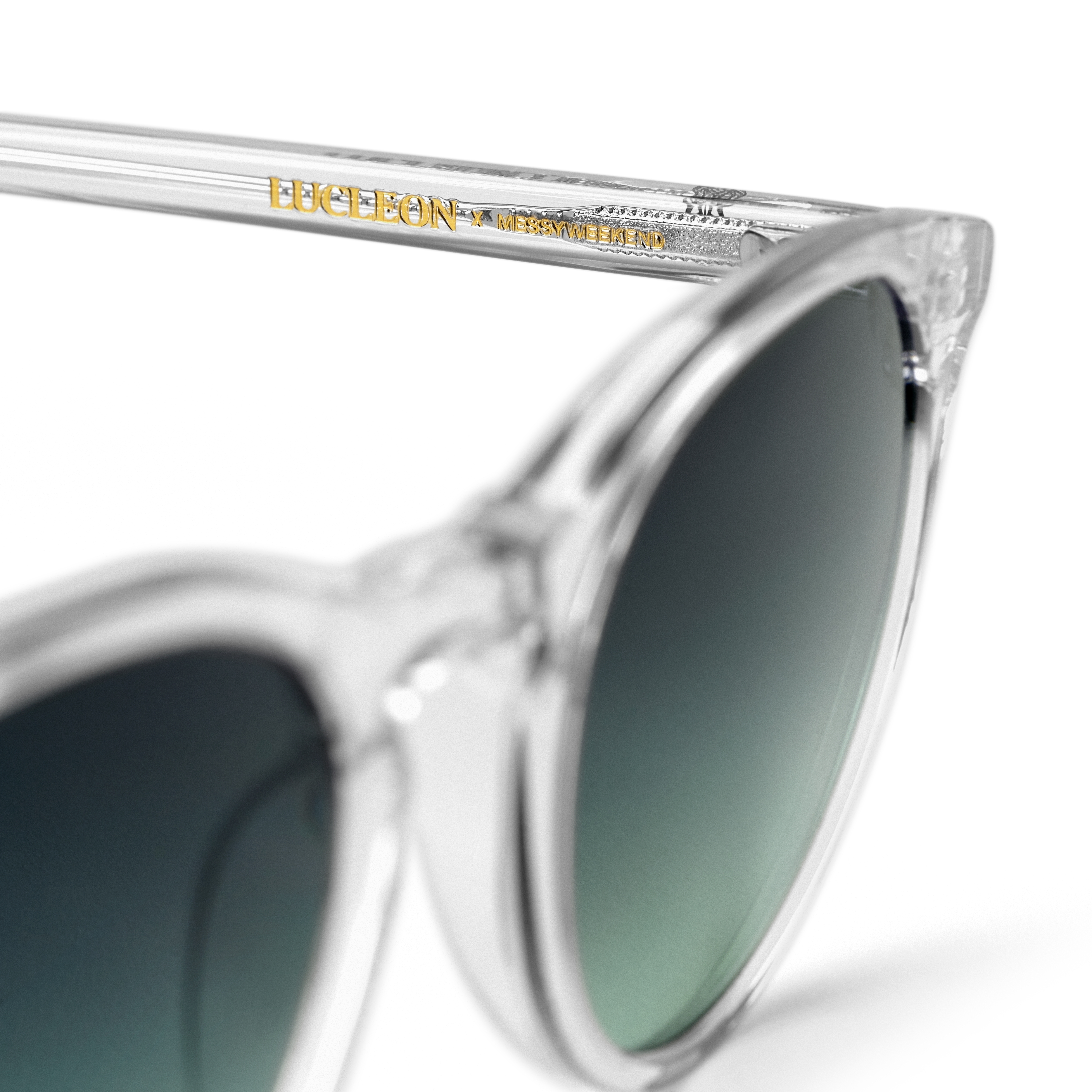 Round Crystal Green Horn-Rimmed New Depp Sunglasses - 5