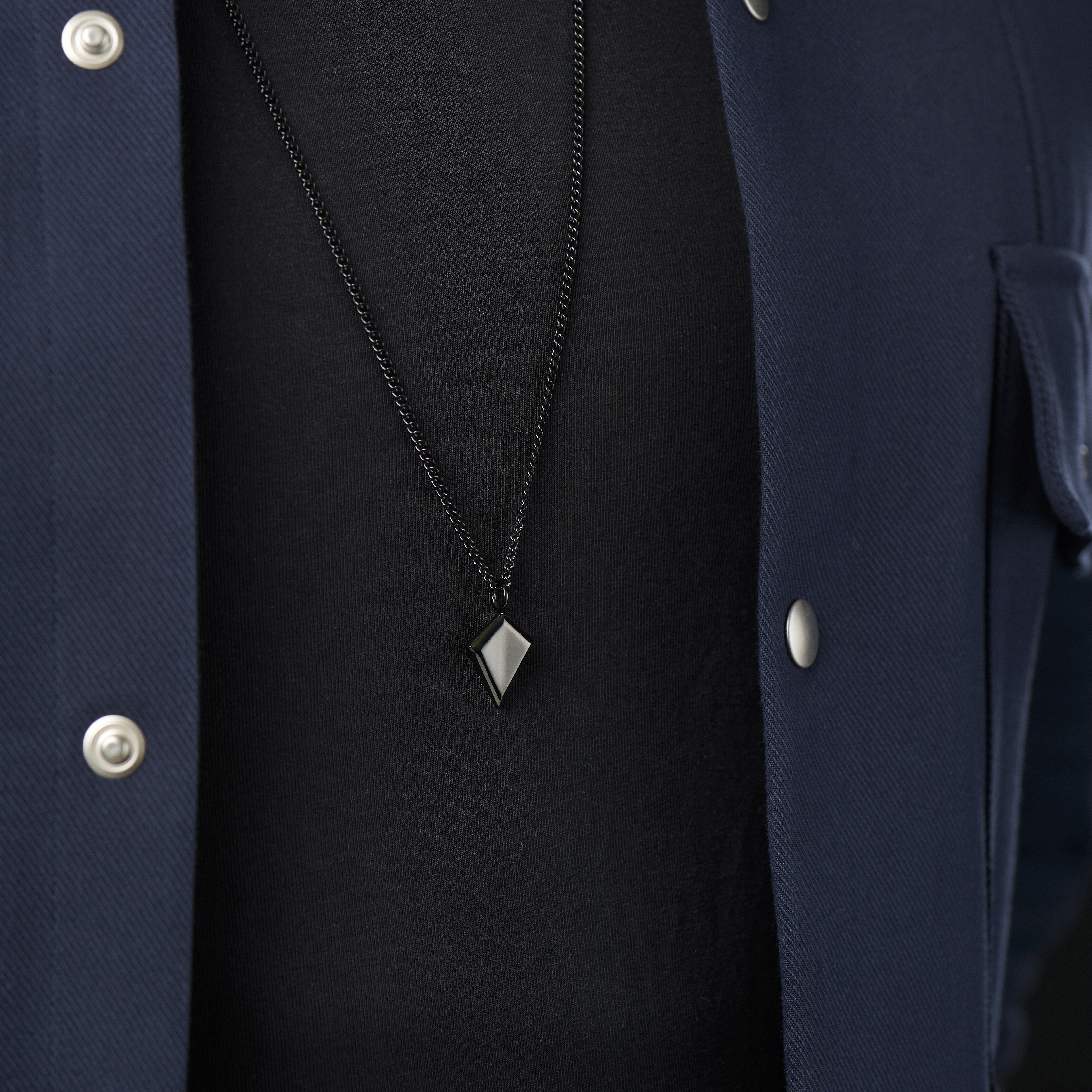 Iconic | Black Stainless Steel Arrowhead Necklace - 3