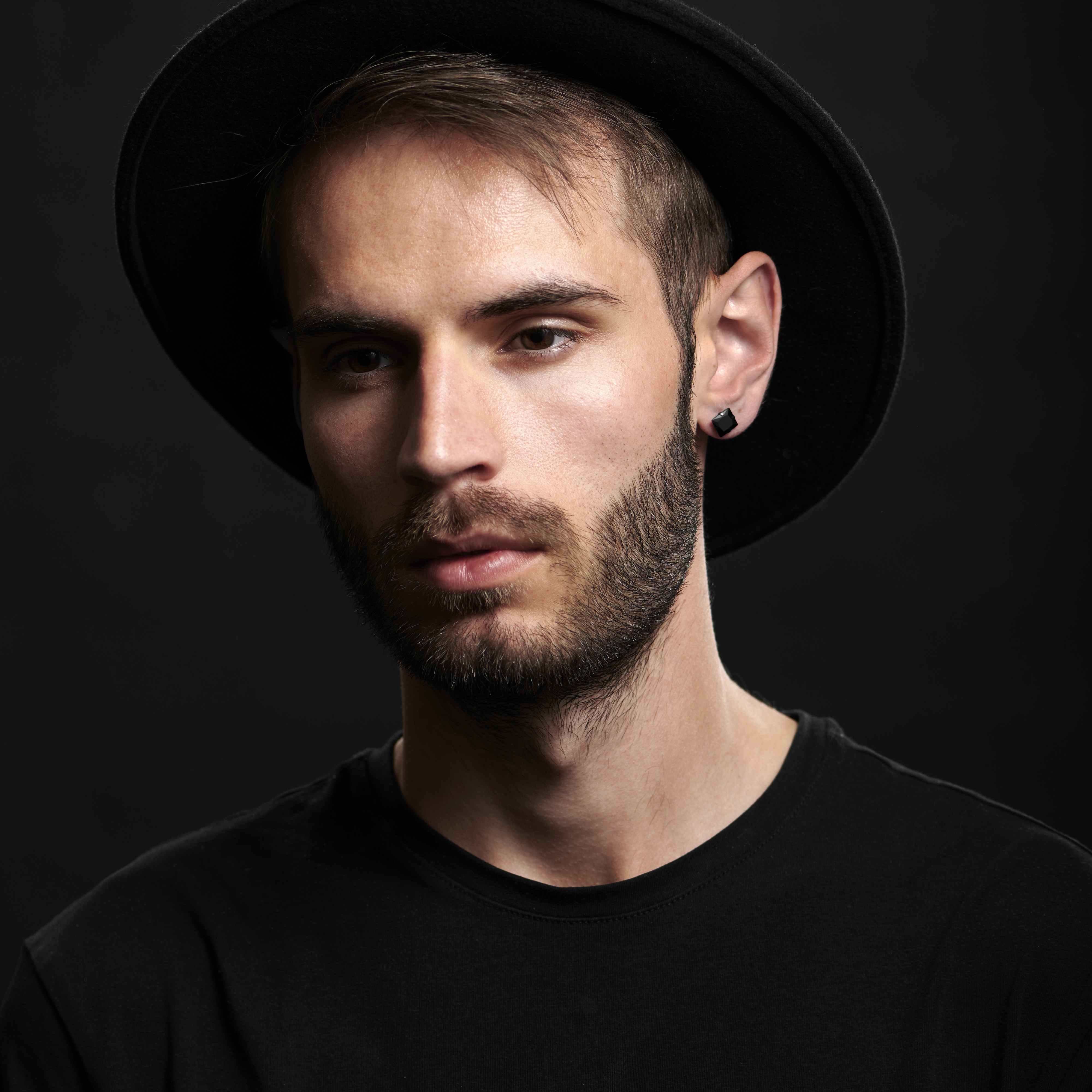 Black & Black 8mm Earring - 6