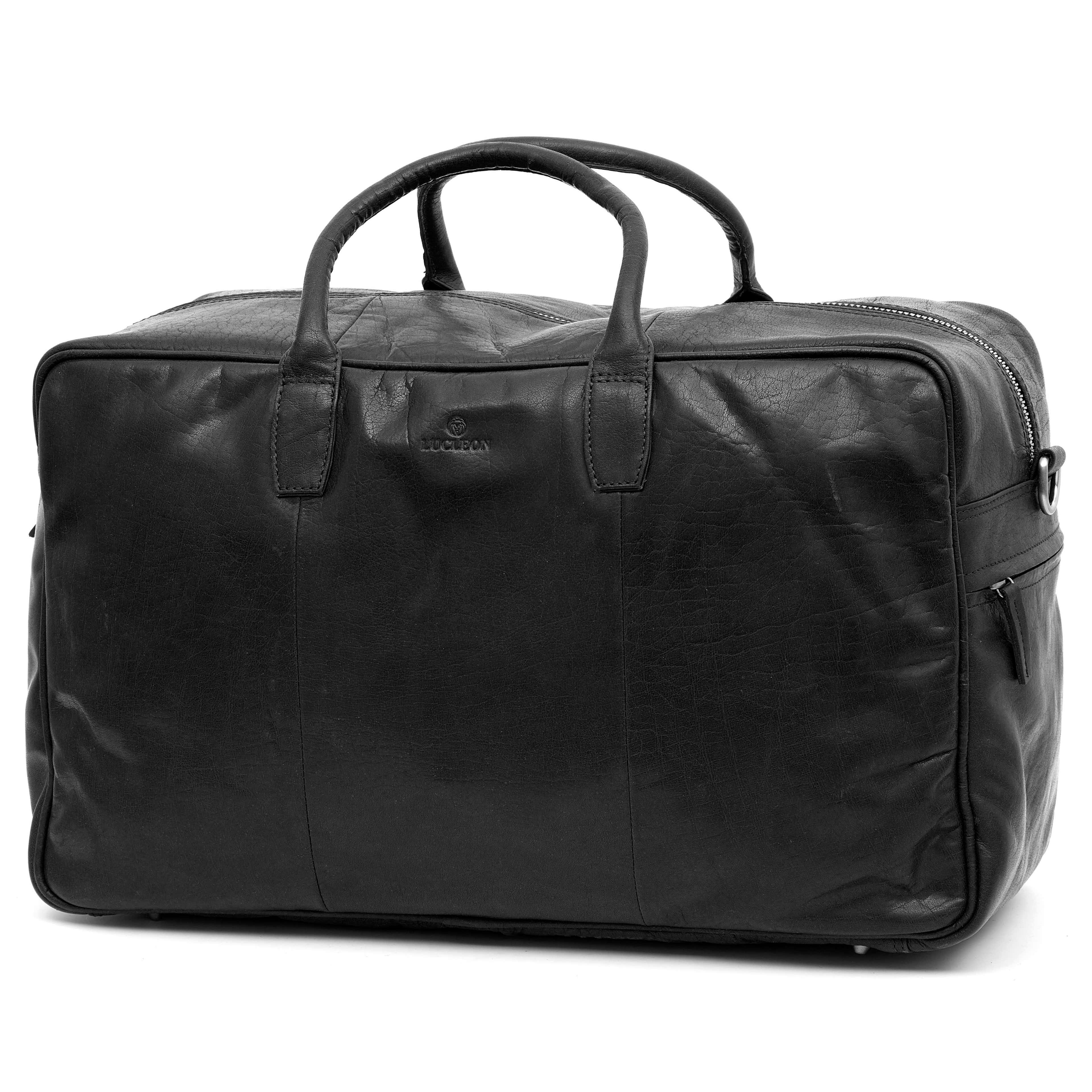 Montreal Black Leather Duffel Bag