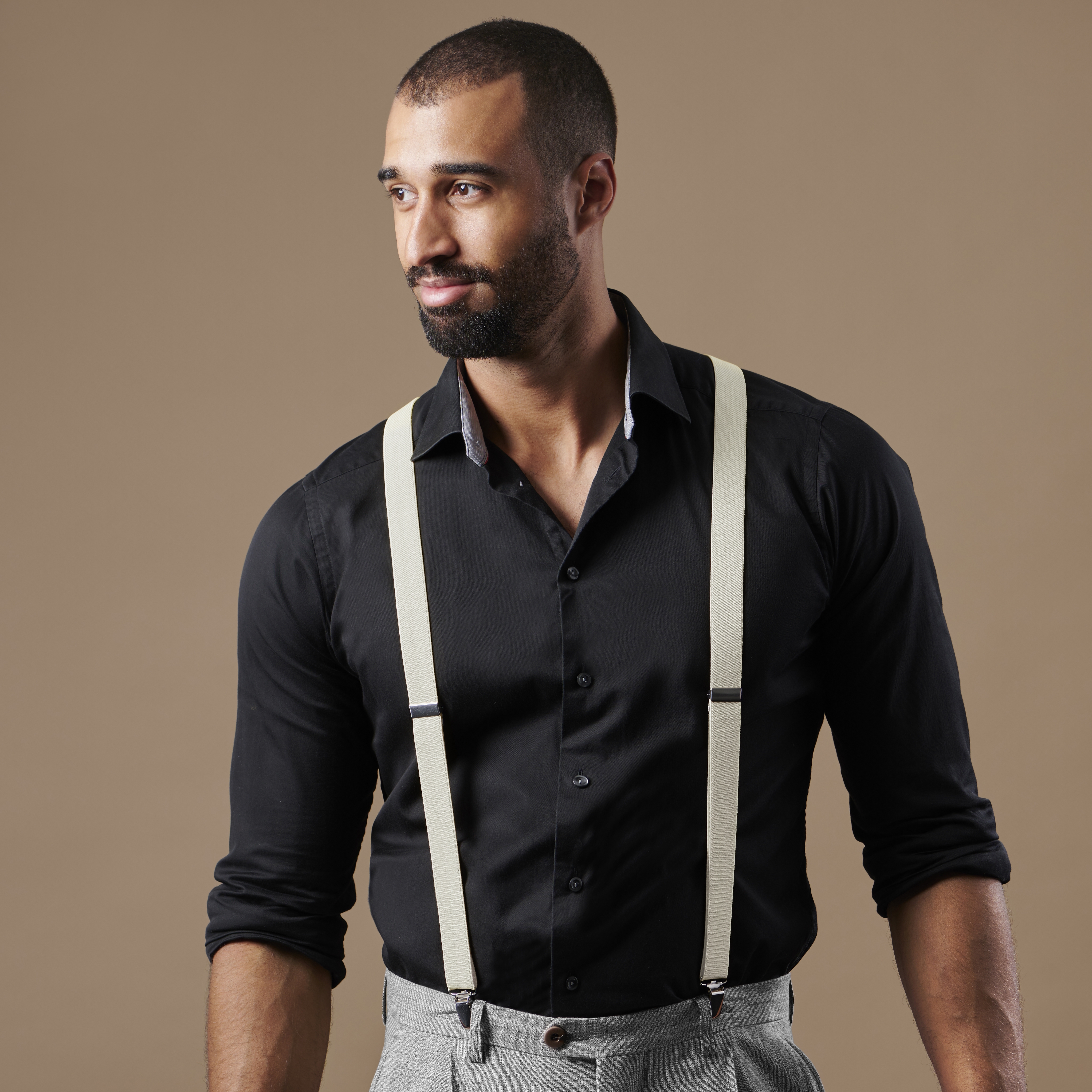 Bretelles blanc ivoire étroites à pinces - 6