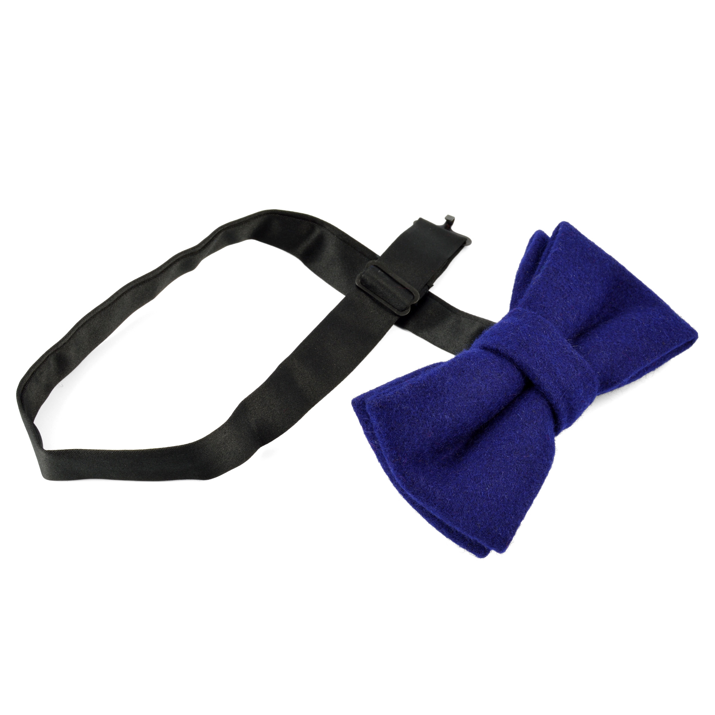 Niebieska ręcznie wykonana wełniana muszka - 2