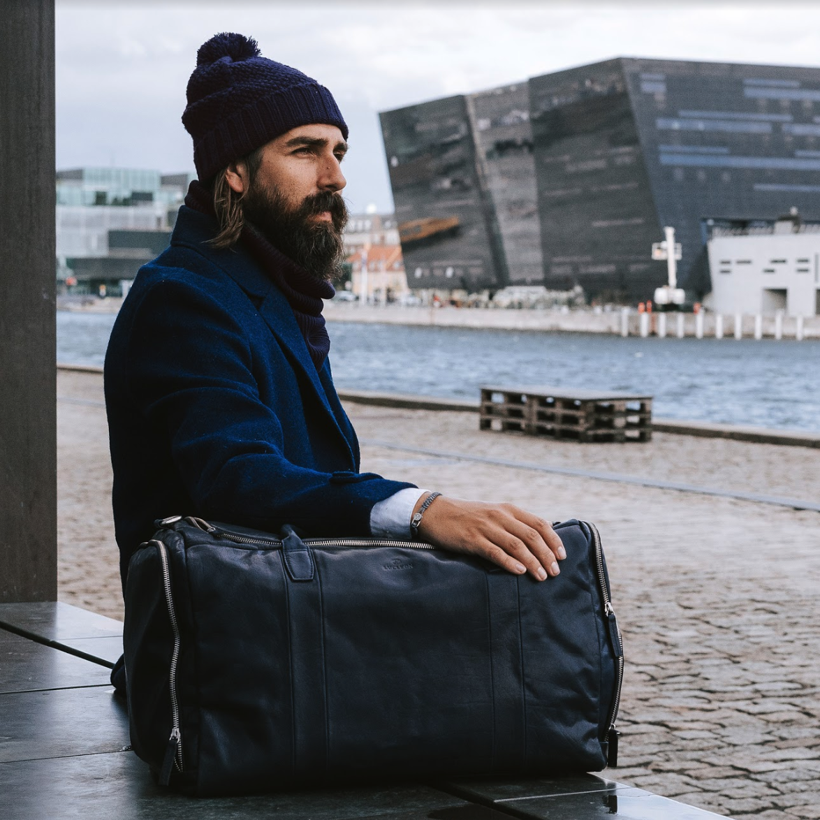 Frisco Navy Urban Tube Scarf & Karl Navy Merino Kane Beanie  - 2
