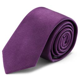 6cm fialová hedvábná keprová kravata