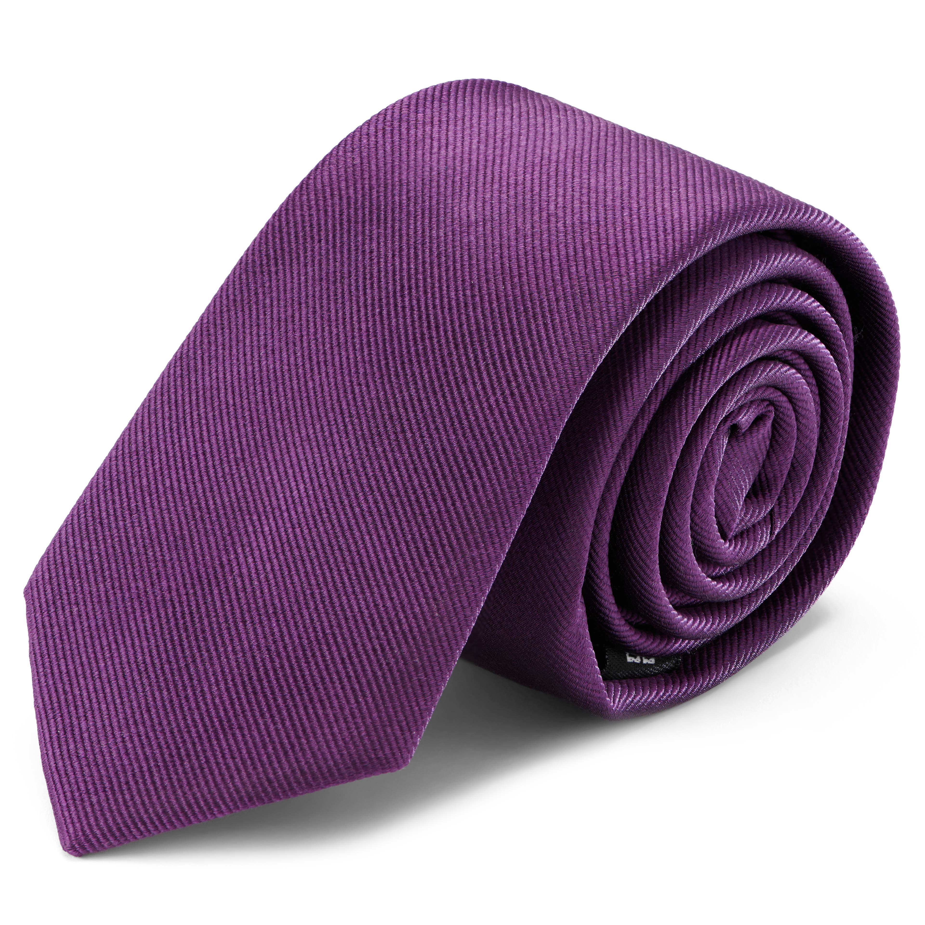 Лилава вратовръзка от копринен туил 6 см