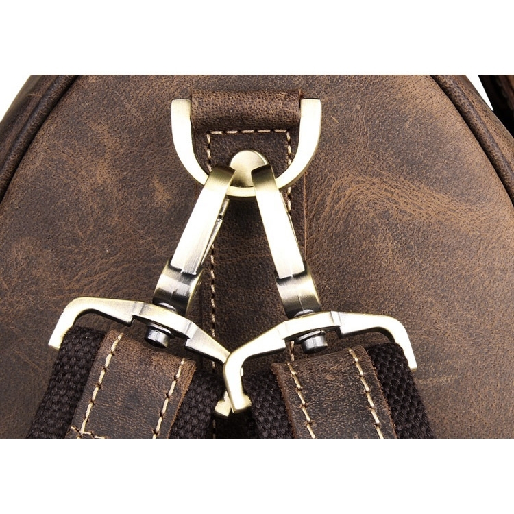 Camelfarbene Leder Wochenendtasche - 5