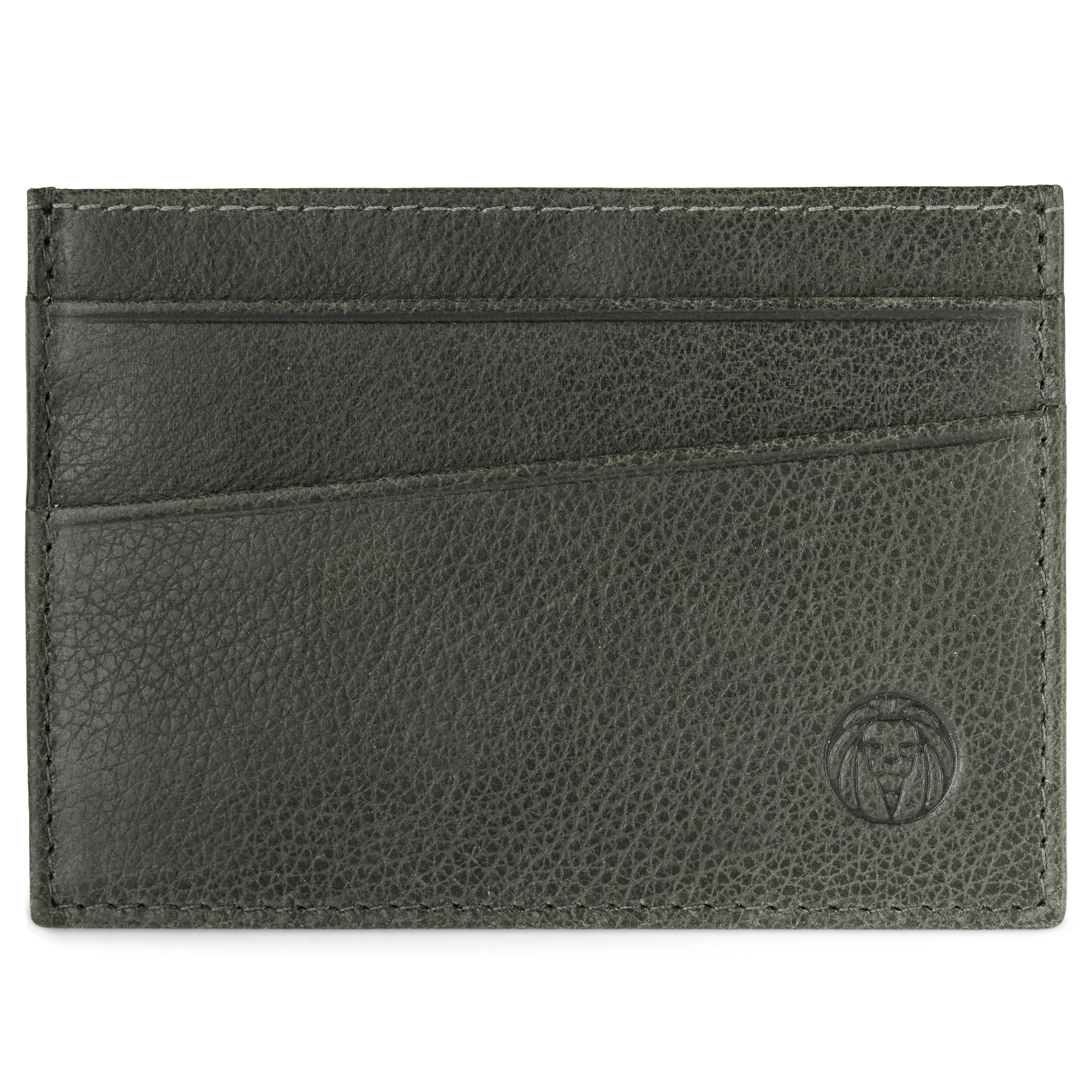 Brązowo-szare skórzane mini etui na karty RFID Licio - 2