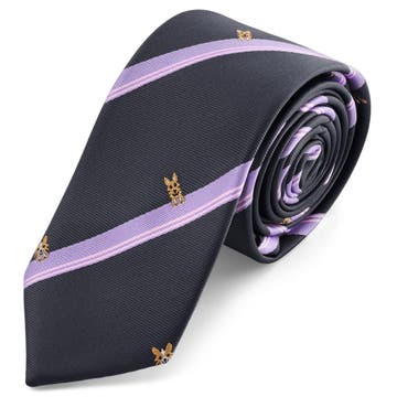 Zoikos | Тъмносиня вратовръзка с кучета 6 см