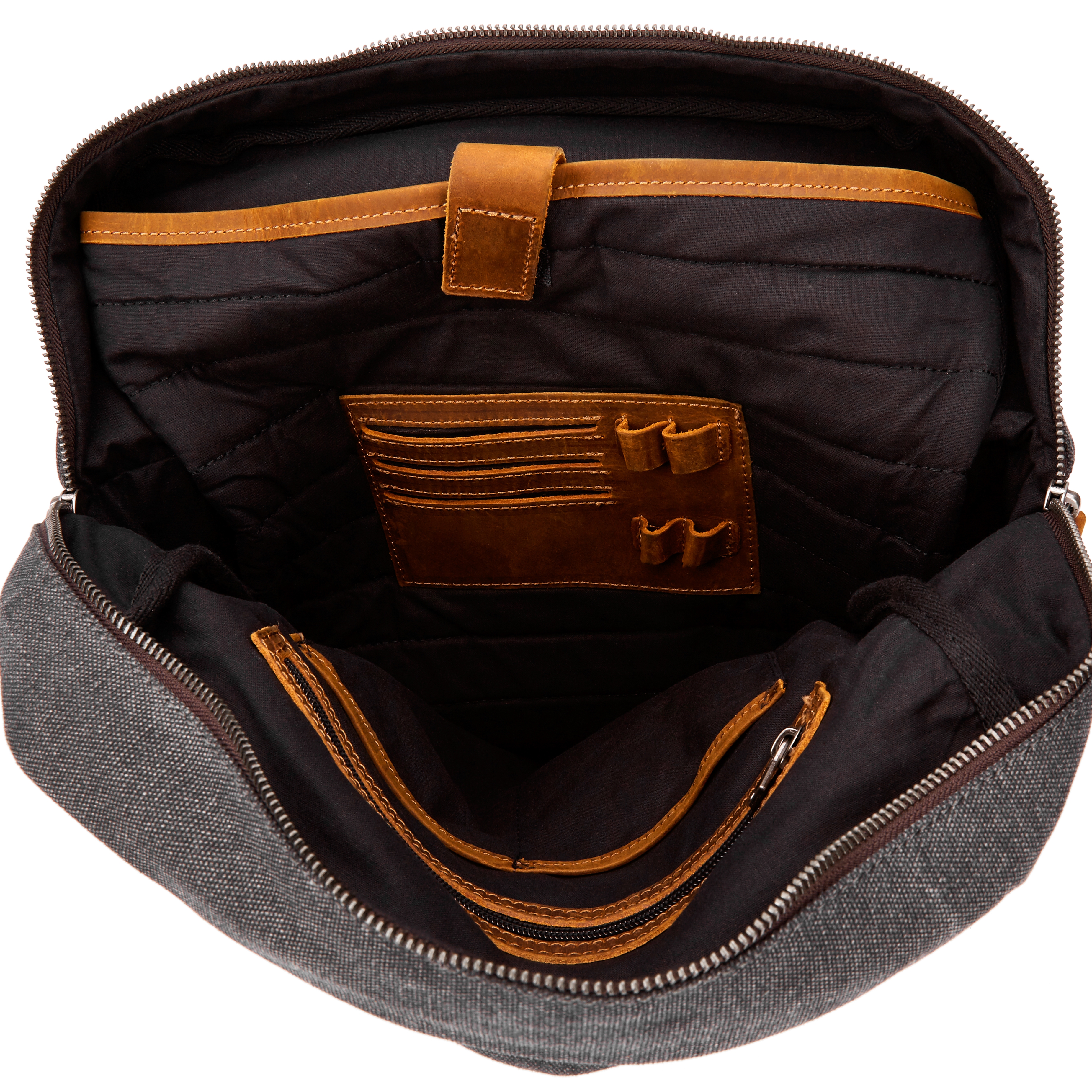 Tarpa, Classic Graphite Canvas & Tan Leather Backpack, In stock!