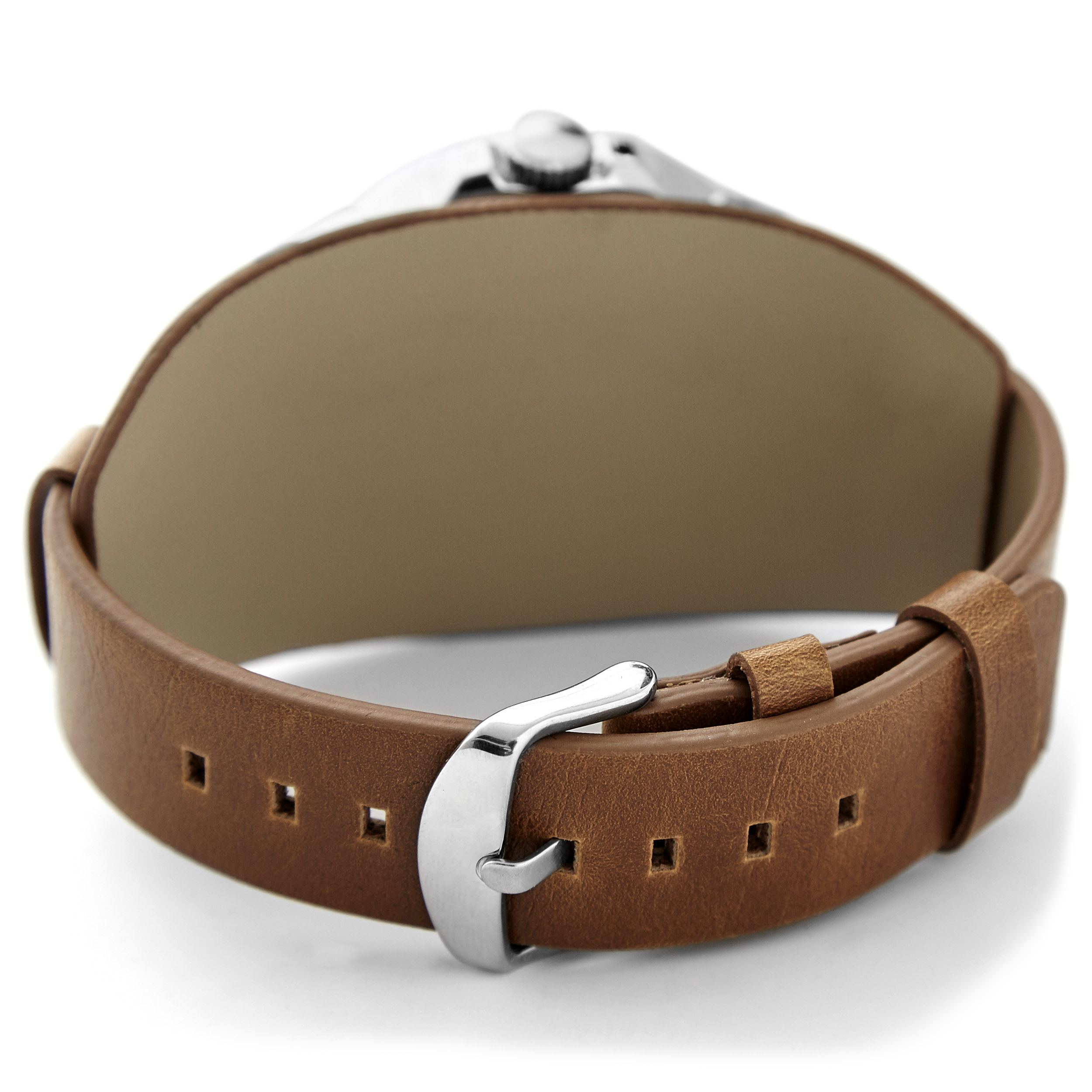 Brown and White Movement Watch - 3